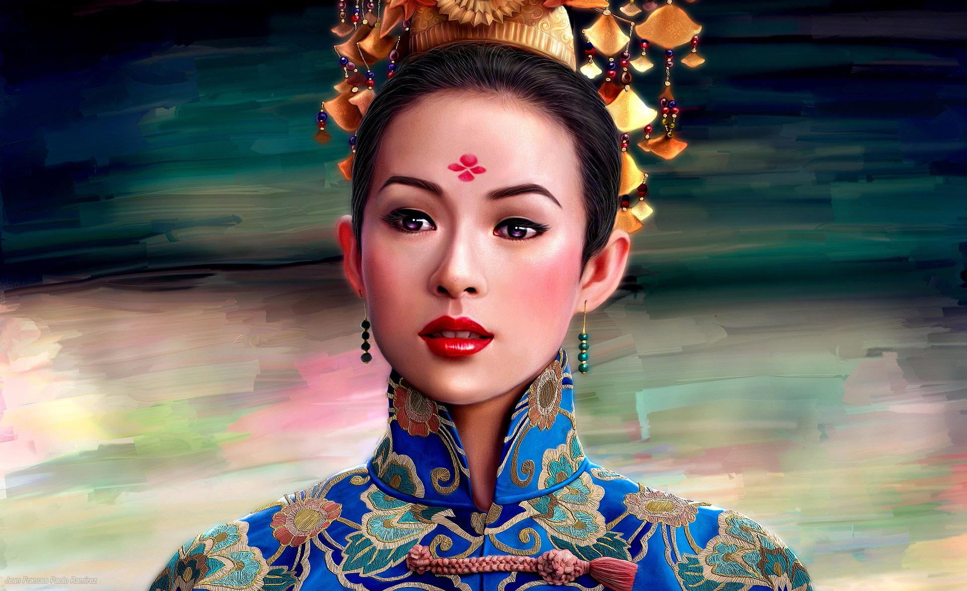 1080P, sensuality, chinese, stage Costume, glamour, people, japanese Culture, geisha in Training, human Face, young women, hairstyle, Jean Frances Paolo Ramirez, HD Wallpaper