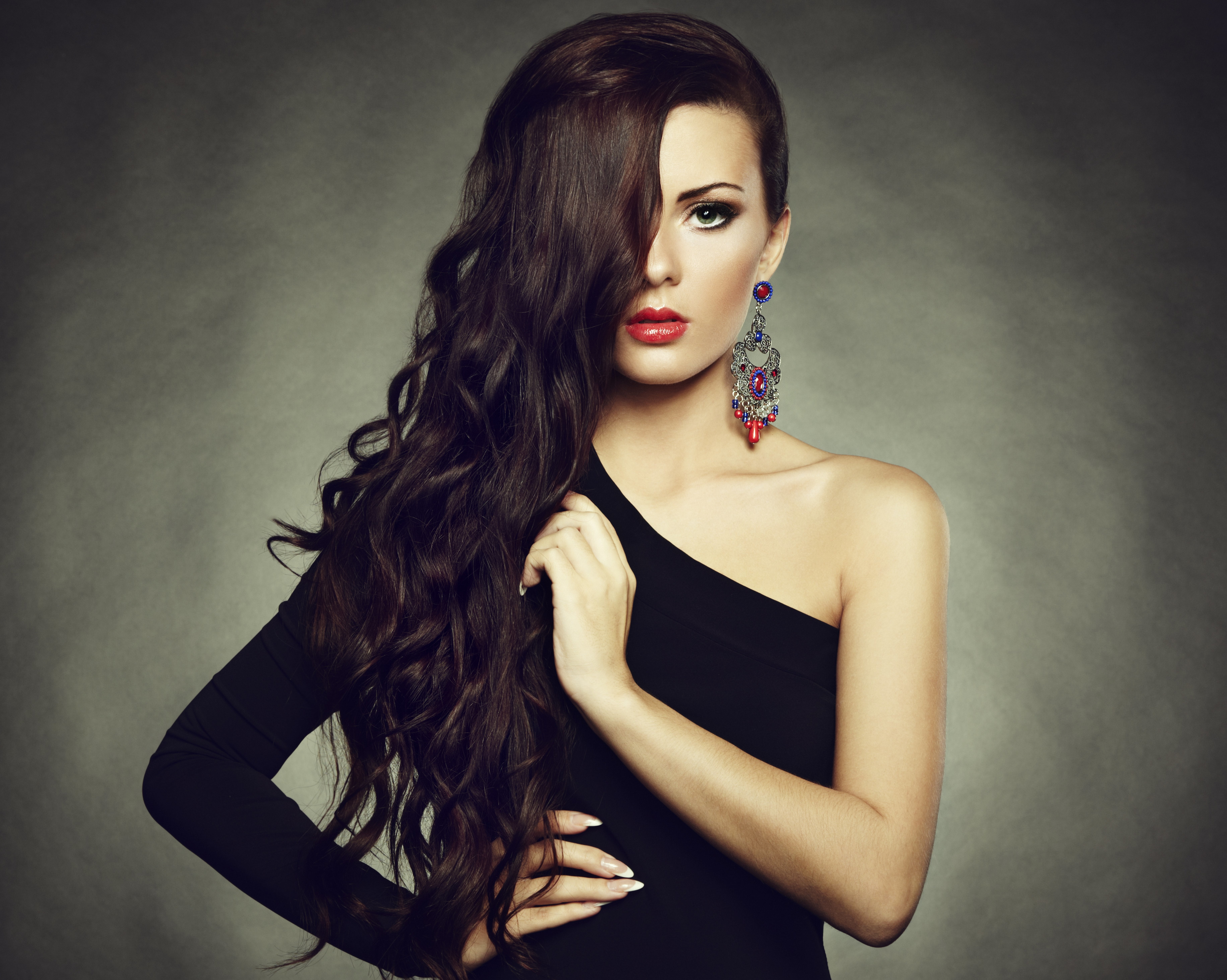 red lips, black dress, fashion, hair, looking, human Face, glamour, women, posing, human Hair, beautiful, 5K, one Woman Only, adult, sex Symbol, one Person, HD Wallpaper