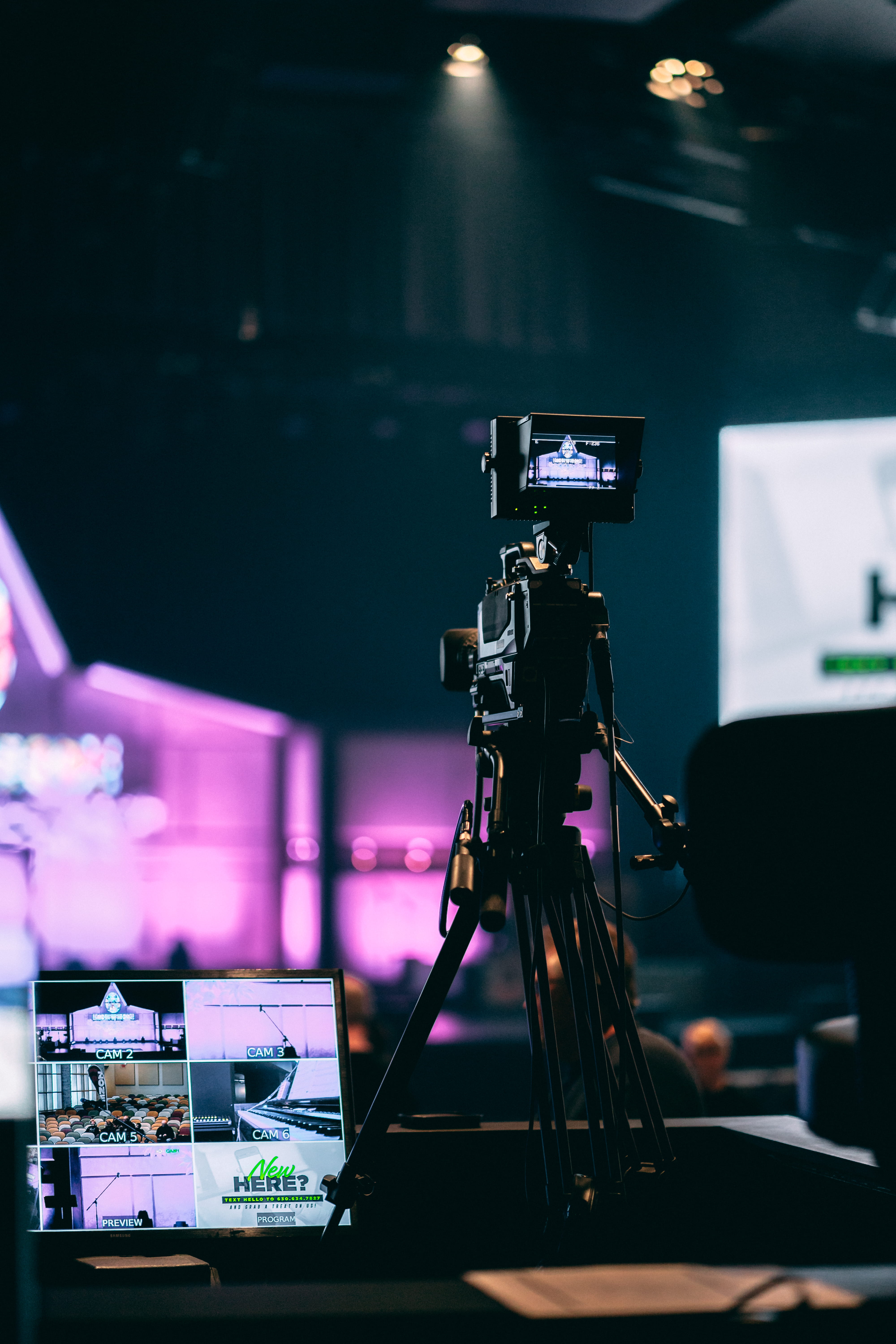television studio, ccclife, indoors, filming, tripod, 5K, monitor, electronics, the media, human, stage, screen, arts culture and entertainment, photography themes, Phone HD Wallpaper