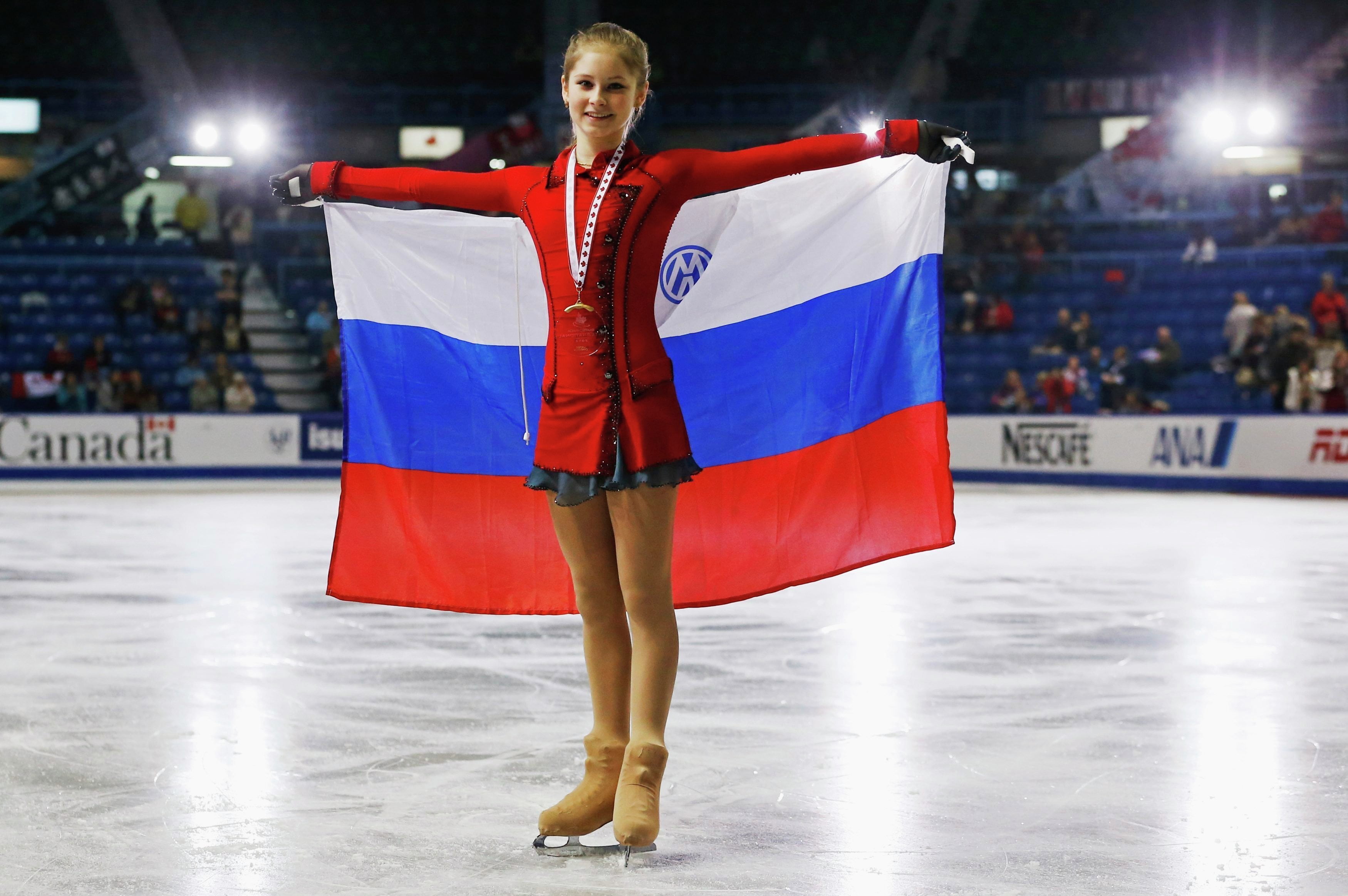 skater, ice rink, beauty, pride, crowd, blue, sport, smile, front view, medal, Yulia Lipnitskaya, white, young adult, people, champion, 2K, stadium, women, HD Wallpaper