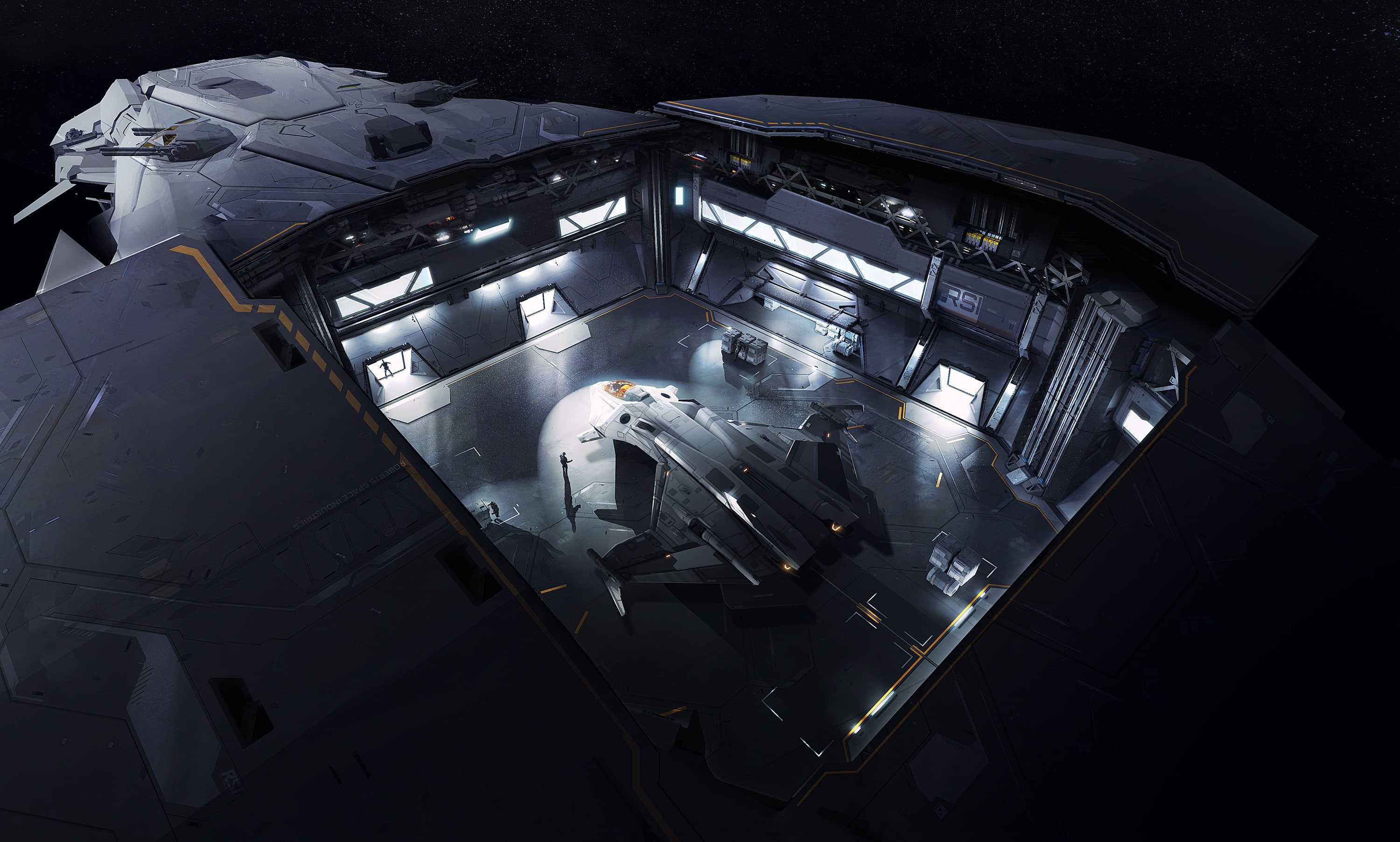 science, technics, spaceship, futuristic, star, shooter, startegy, fighting, tactical, space, fiction, sci-fi, 2K, action, ship, fps, simulator, citizen, HD Wallpaper