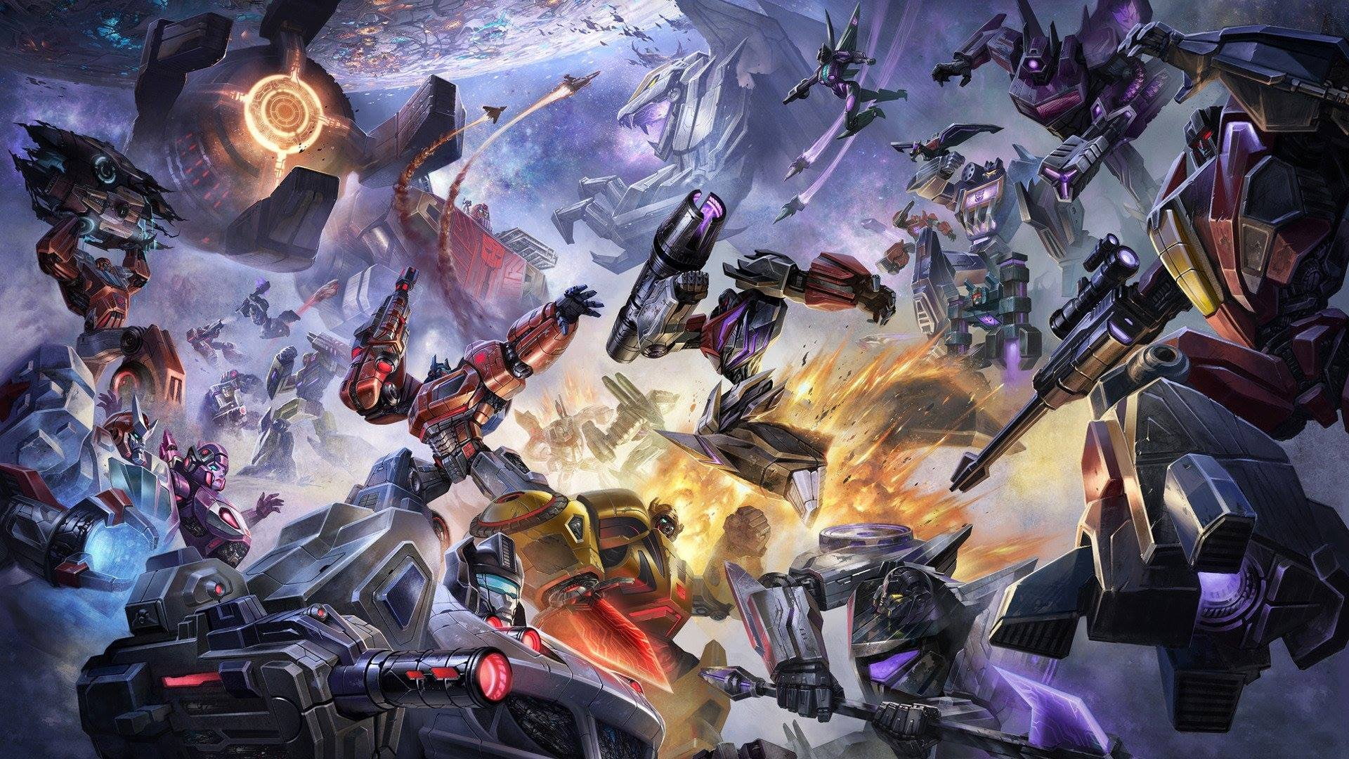 cybertron, 1080P, action, shooter, mecha, sci-fi, fall, transformers, fighting, HD Wallpaper