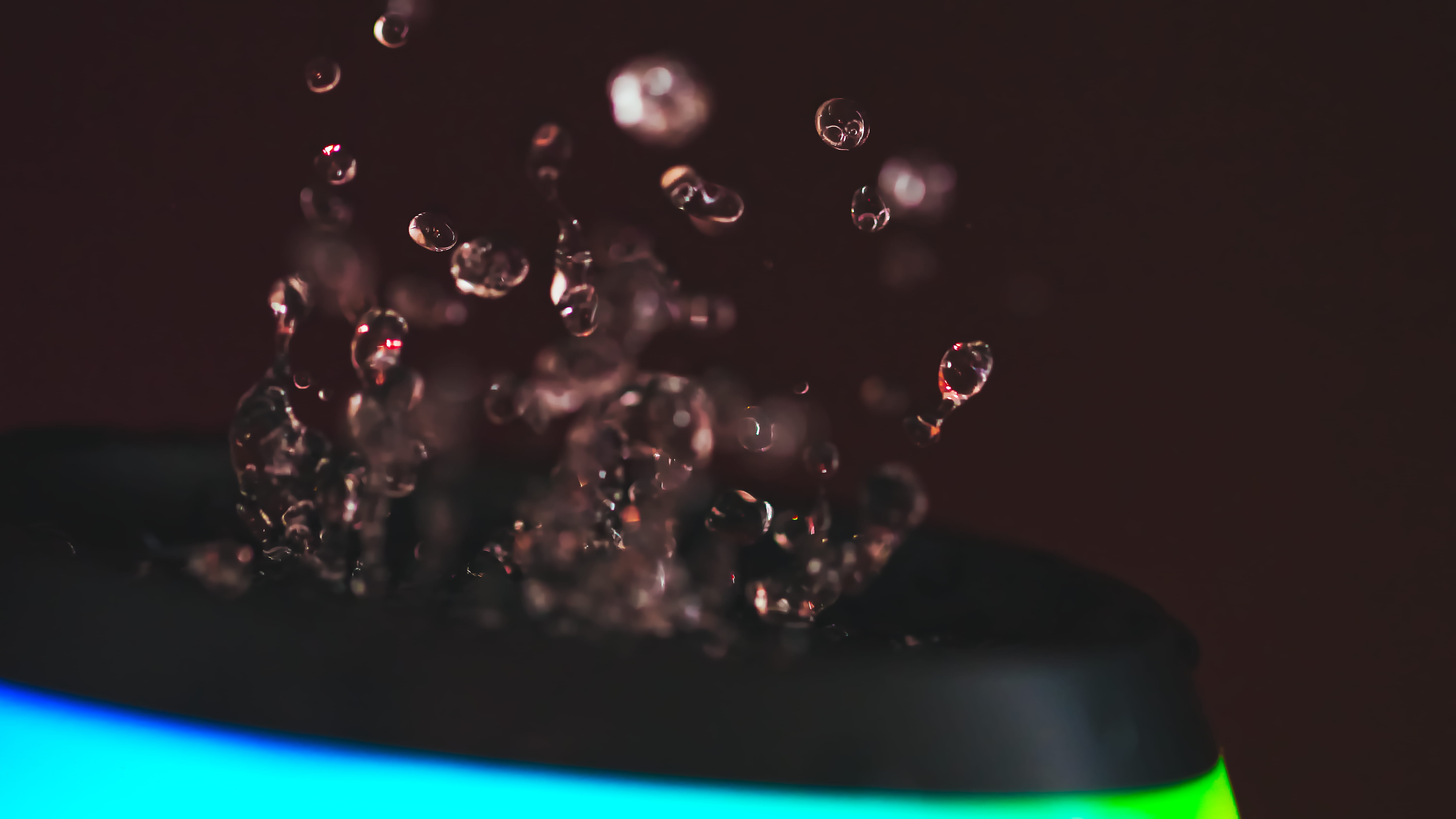 5K, bass, glass, splashing, food, freshness, speaker, black background, 100mm, droplets, indoors, martini, no people, studio shot, pulse, refreshment, HD Wallpaper