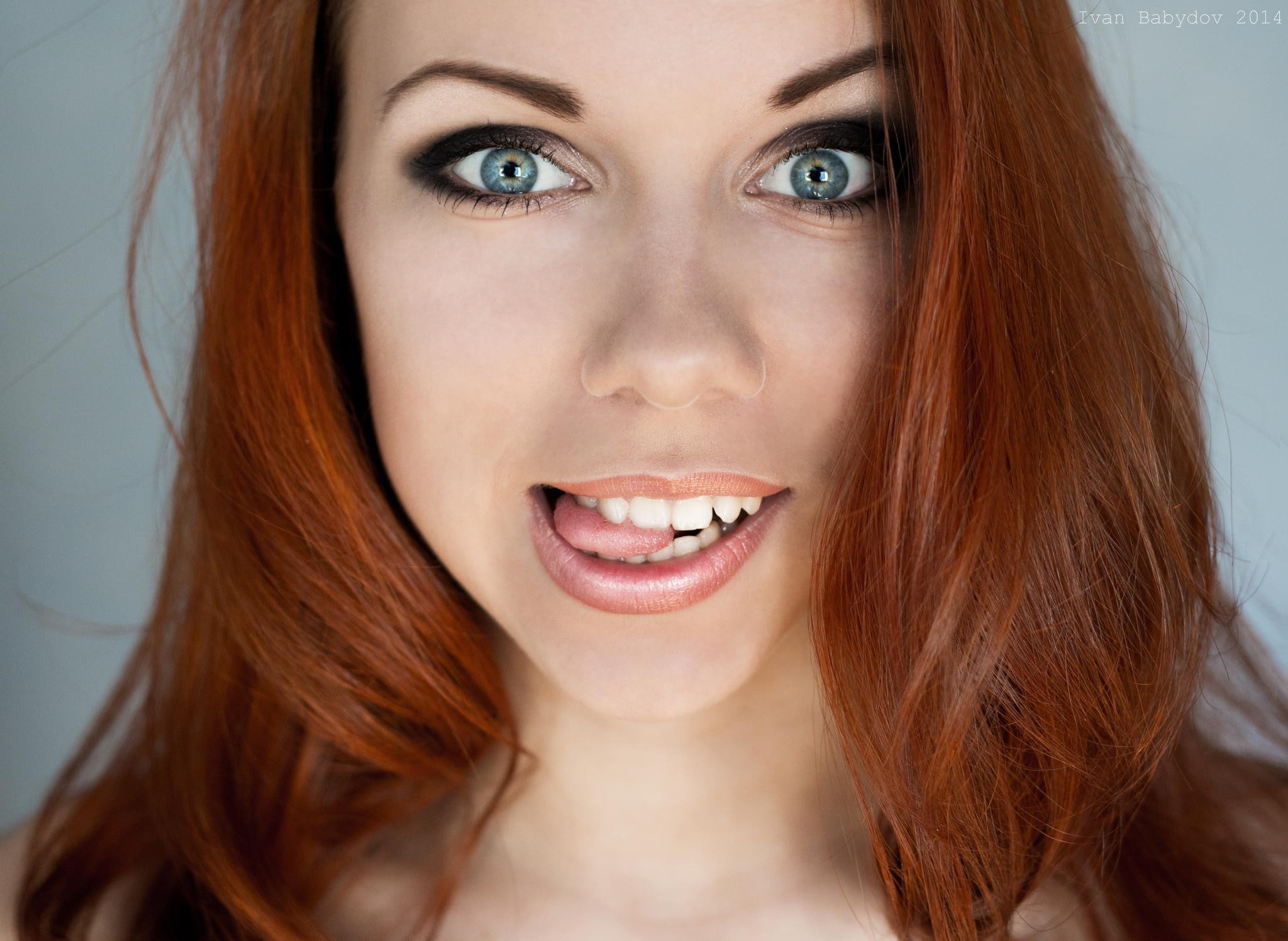 Sweet, crusade, women, pink, lipgloss, spoiled, black, photographer, face, eyes, model, ivan, redhead, mascara, s, 1080P, babydov, Babydov Ivan, tongue, HD Wallpaper