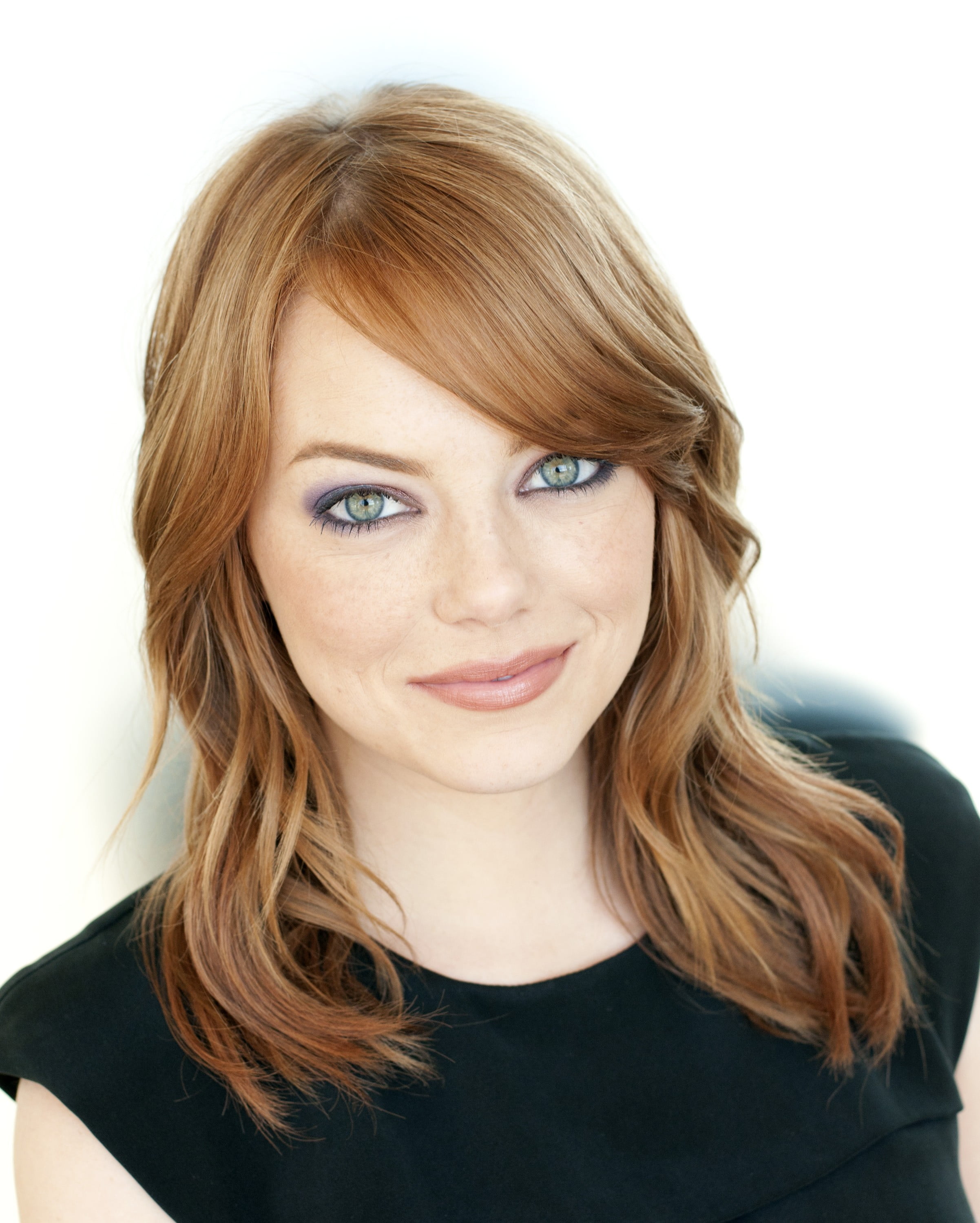 white background, blond hair, looking at camera, Emma Stone, portrait, studio shot, young women, adult, cut out, one person, human face, headshot, hair, Phone HD Wallpaper