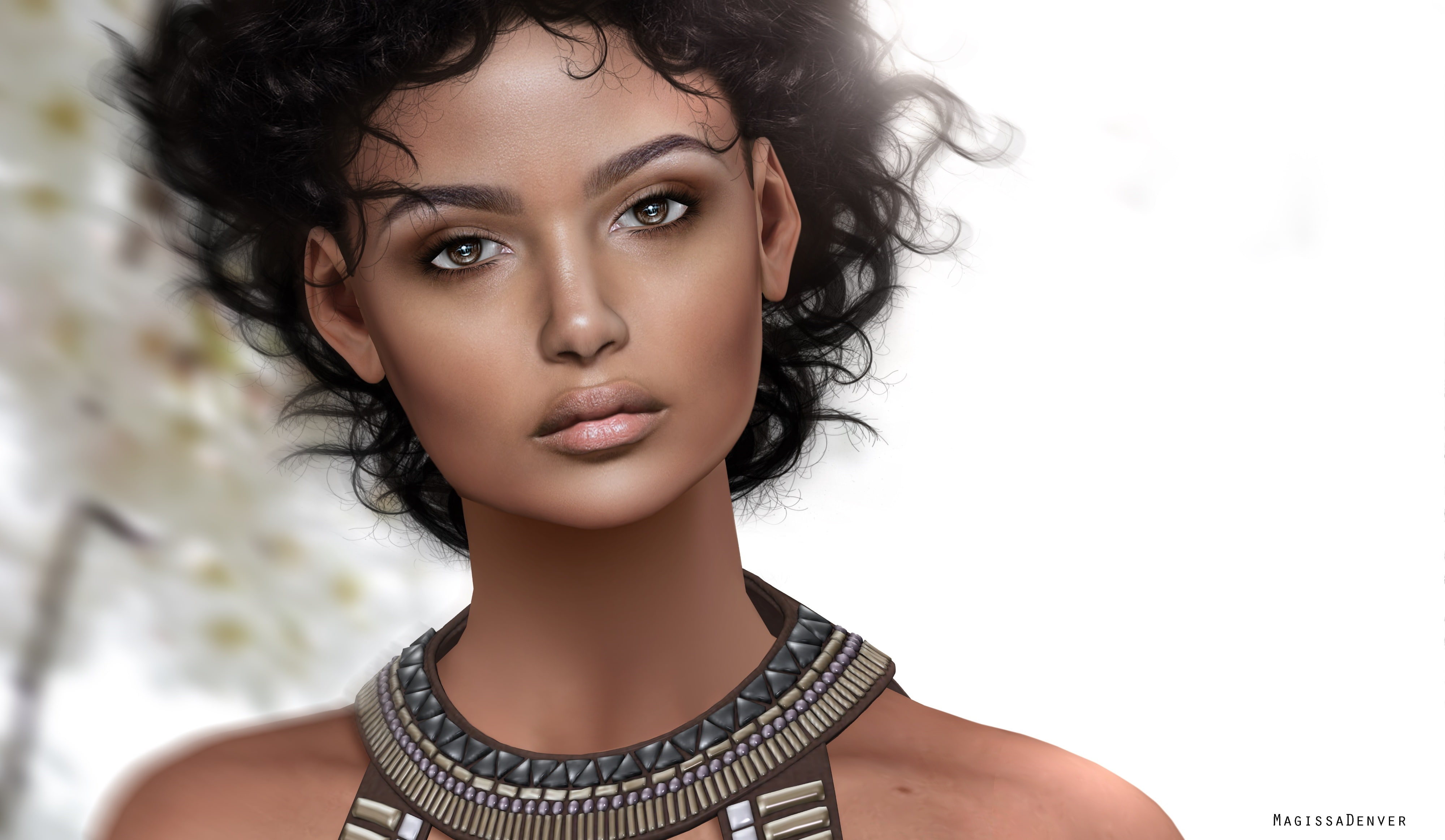 girl, mulatto, 4K, portrait, HD Wallpaper