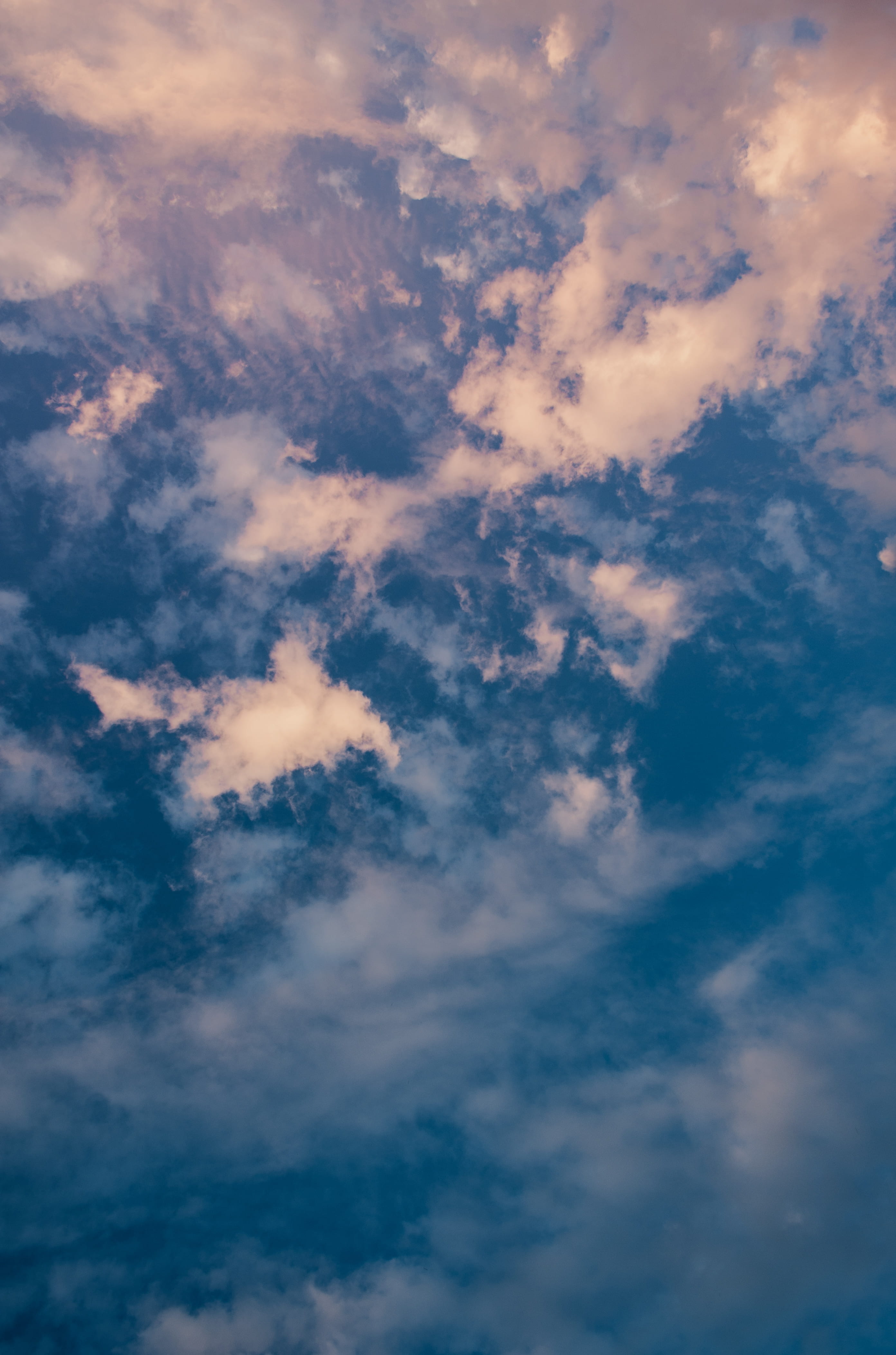 idyllic, low angle view, 4K, clouds, no people, nature, full frame, sunny, day, outdoors, pink, sunset, tranquil scene, beauty in nature, high, scenics - nature, Phone HD Wallpaper