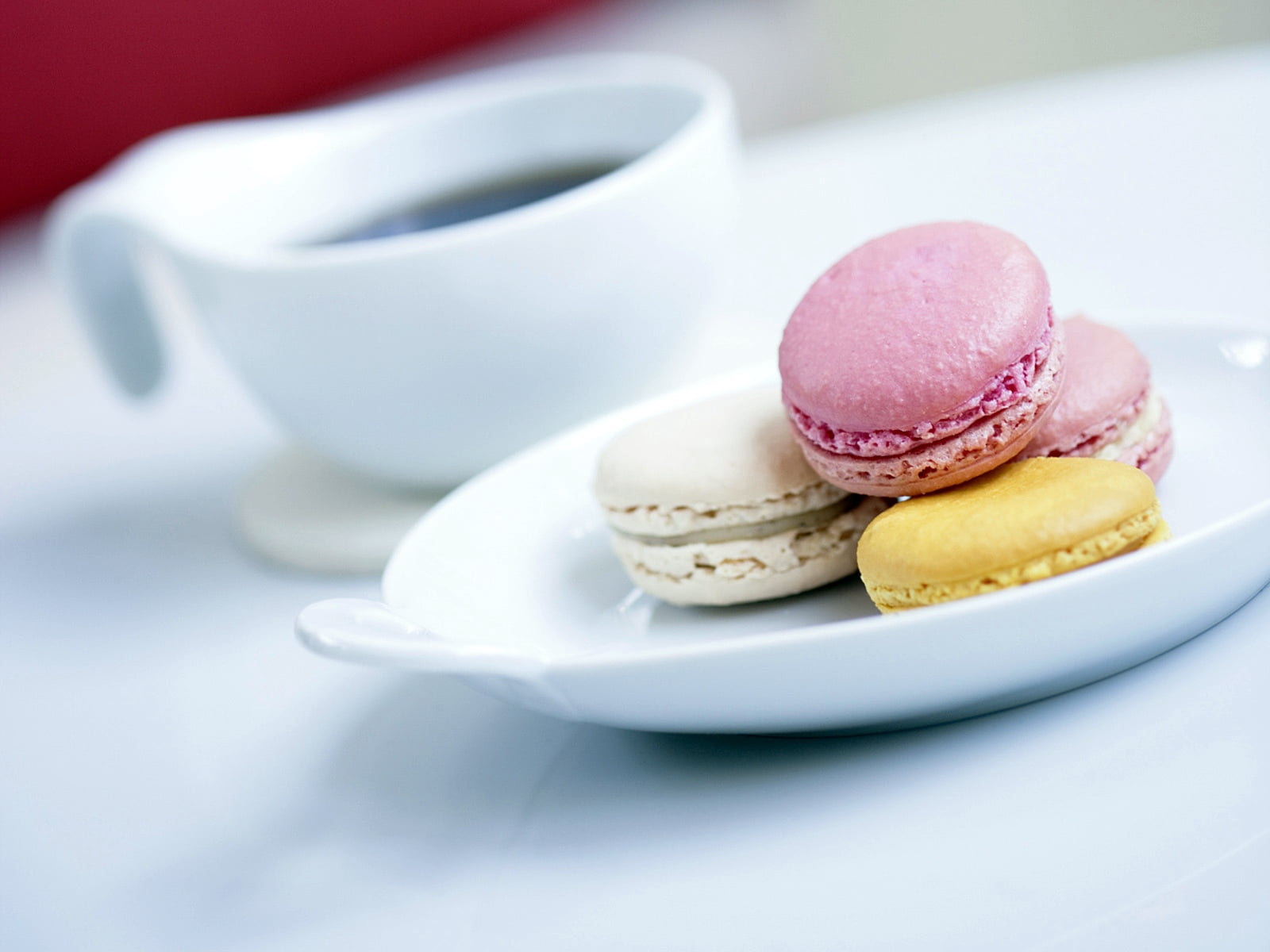 plate, french food, gourmet, multi Colored, cake, snack, sweet Food, white, refreshment, bakery, mug, close-up, tasty, food and drink, 720P, yellow, temptation, HD Wallpaper