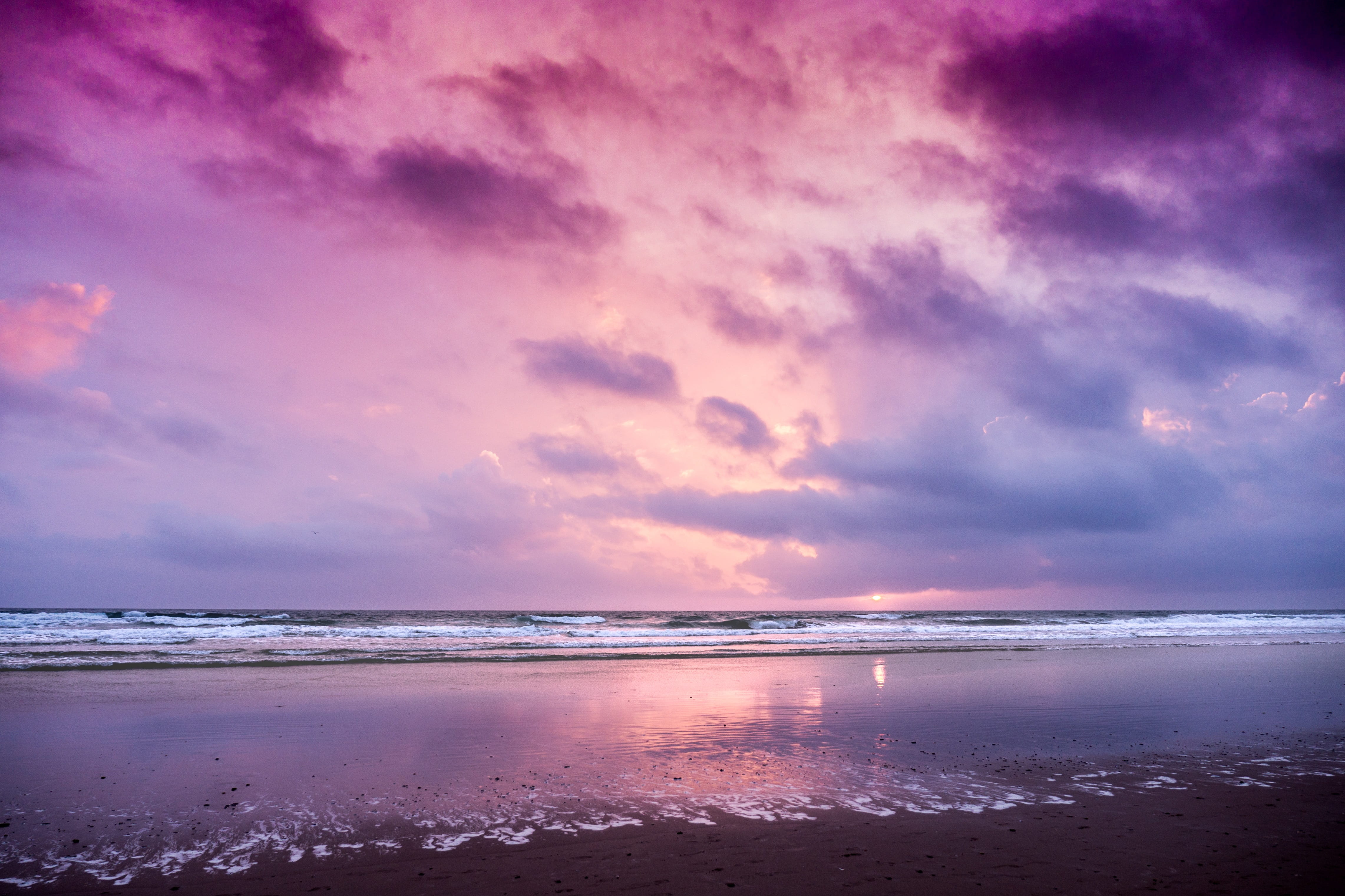 afternoon, edge of the sea, cadiz, horizon, nature, photo, body of water, sea, cloud - sky, sunset, spain, tranquility, sky, scenics - nature, body, 4K, HD Wallpaper