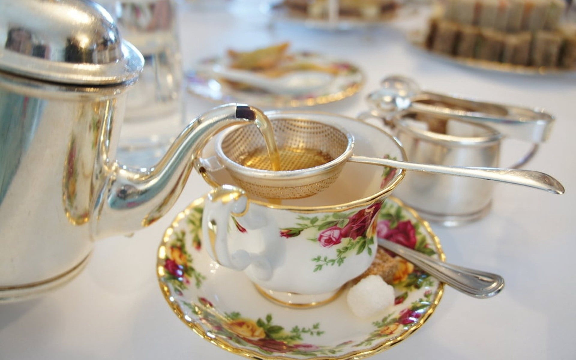 indoors, food And Drink, heat - Temperature, glass, refreshment, silver colored, teapot, antique, tray, breakfast, 1080P, crockery, kitchen utensil, close-up, HD Wallpaper