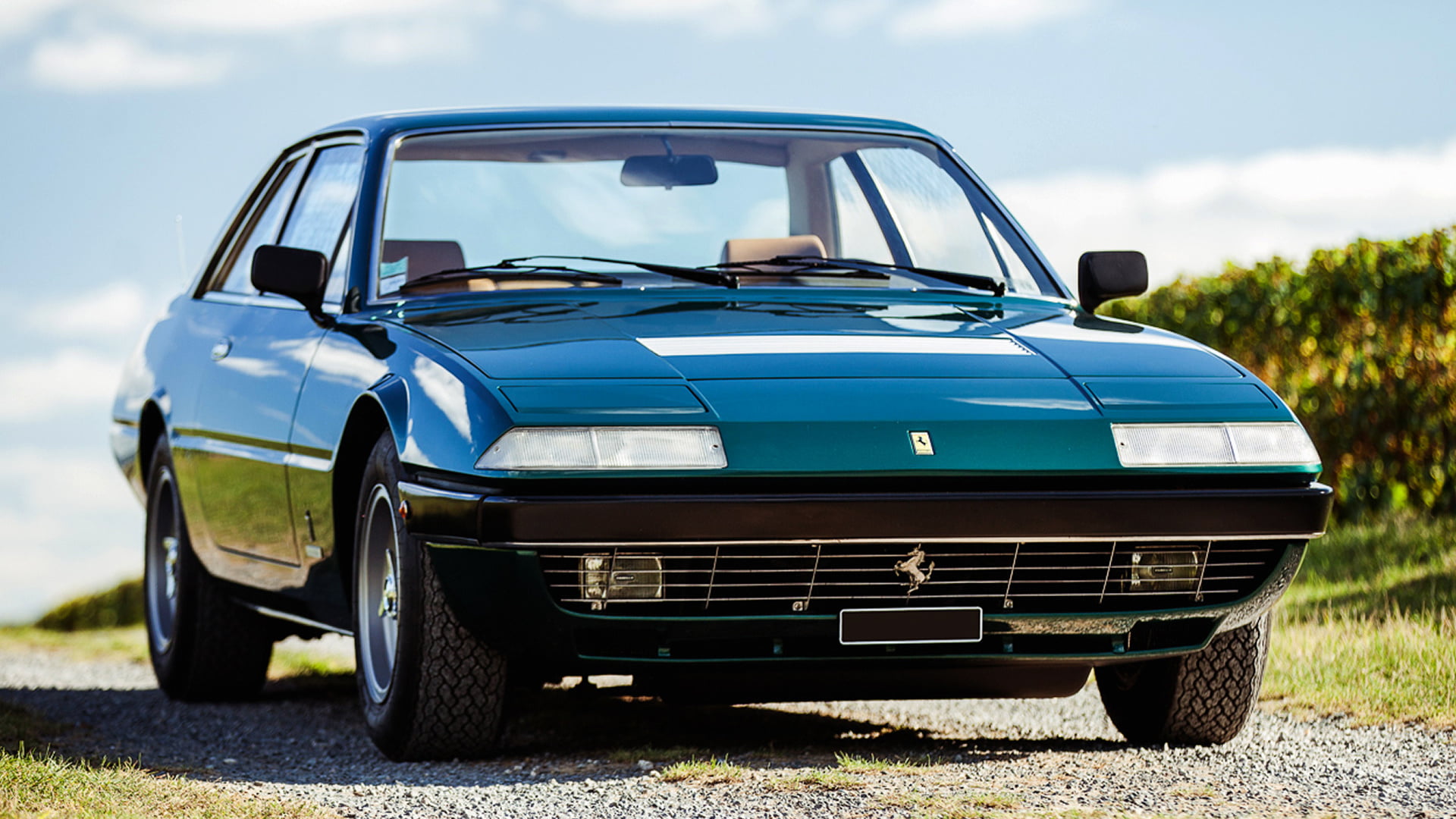Old Car, Grand Tourer, Ferrari 365 GT4 2+2, Ferrari, 1080P, Green Car, Car, Sport Car, HD Wallpaper