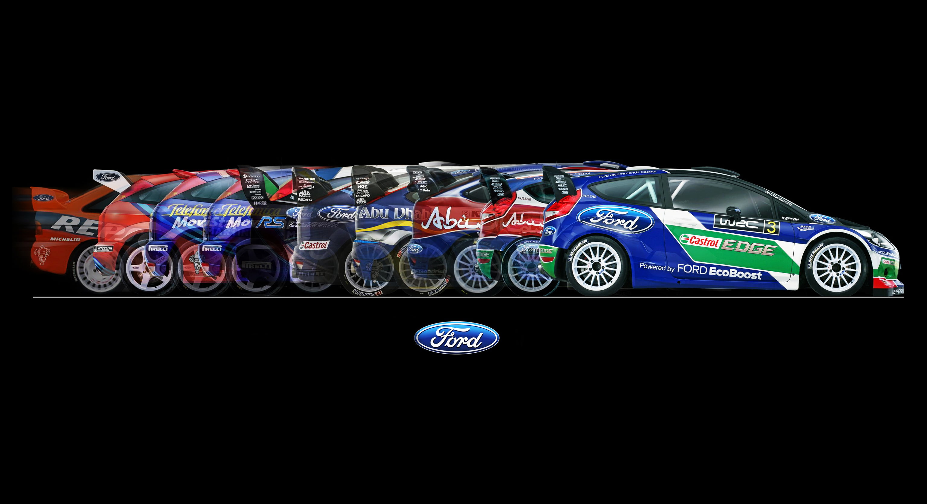Side view, Background, Sport, Auto, 2K, WRC, Rally, Machine, Ford, 50 years, HD Wallpaper