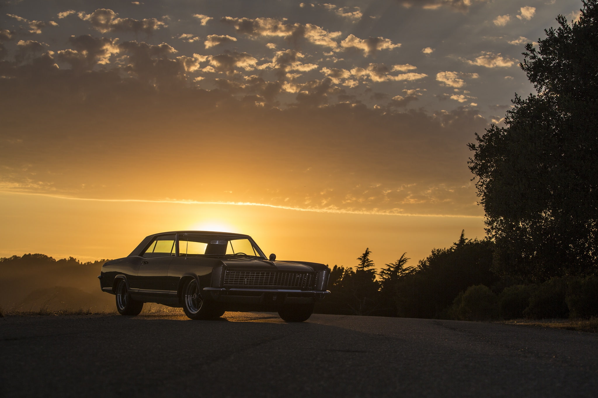 sunset, 1080P, buick, 1965, riviera, HD Wallpaper