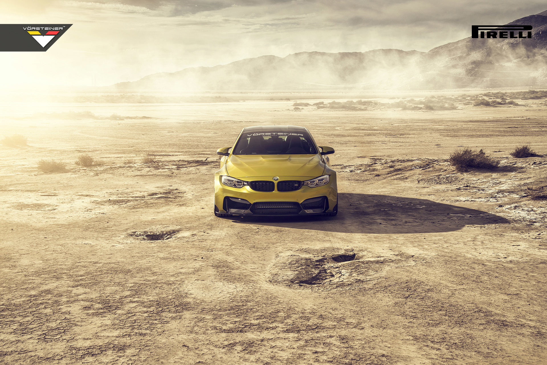 land, Wheels, land vehicle, road trip, transportation, motor vehicle, no people, 4x4, Vorsteiner, road, outdoors, Front, BMW, sky, travel, Yellow, scenics - nature, HD Wallpaper