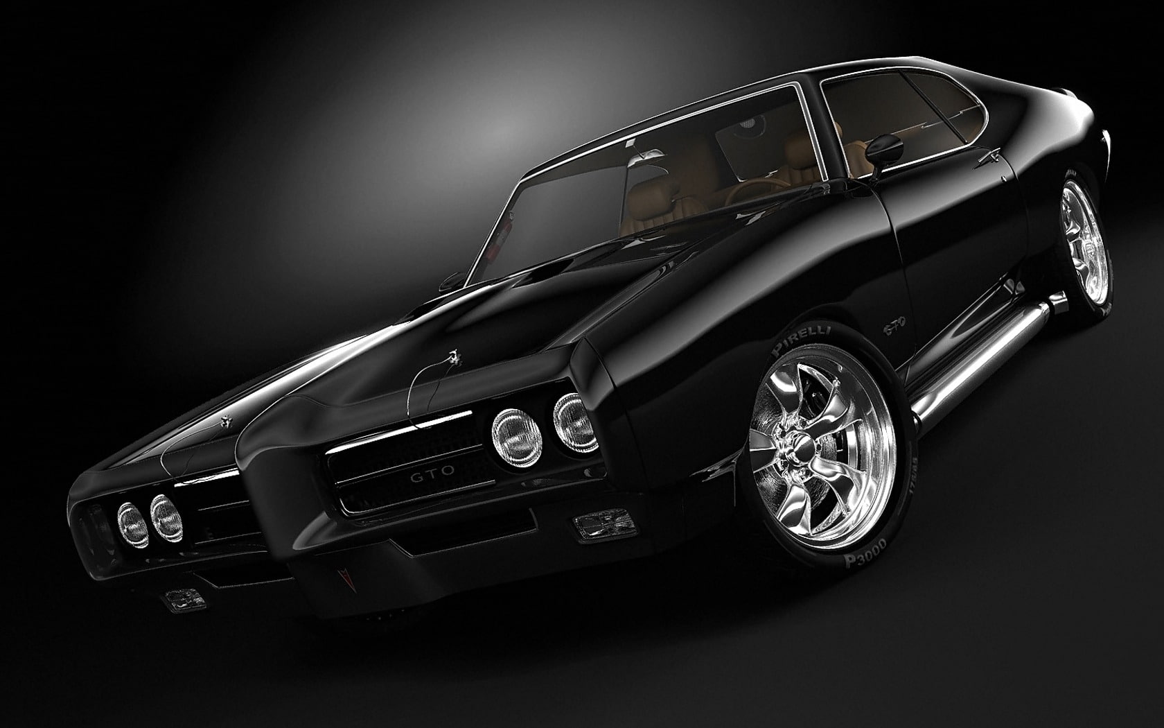 hd, Black, gto, 720P, pirelli, pontiac, art, cars, x, HD Wallpaper