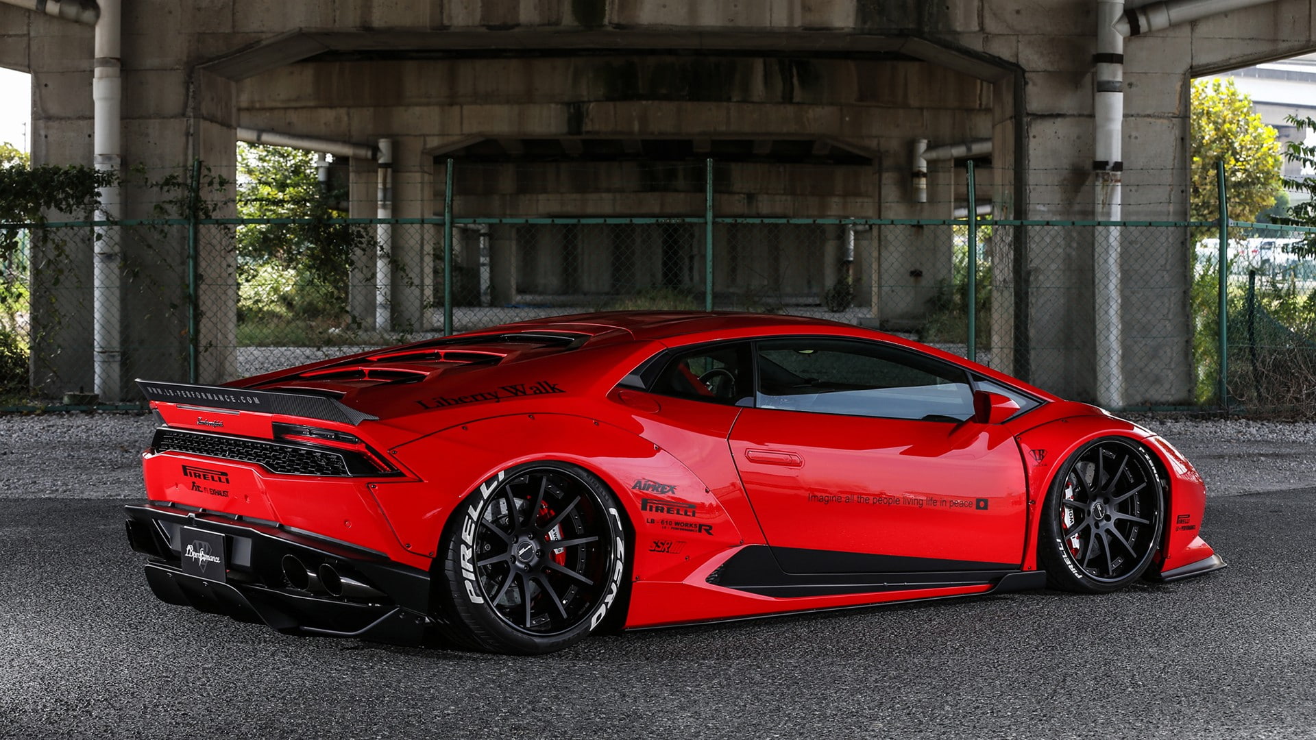 LibertyWalk, Lamborghini Huracan, Lamborghini, red, 1080P, car, HD Wallpaper