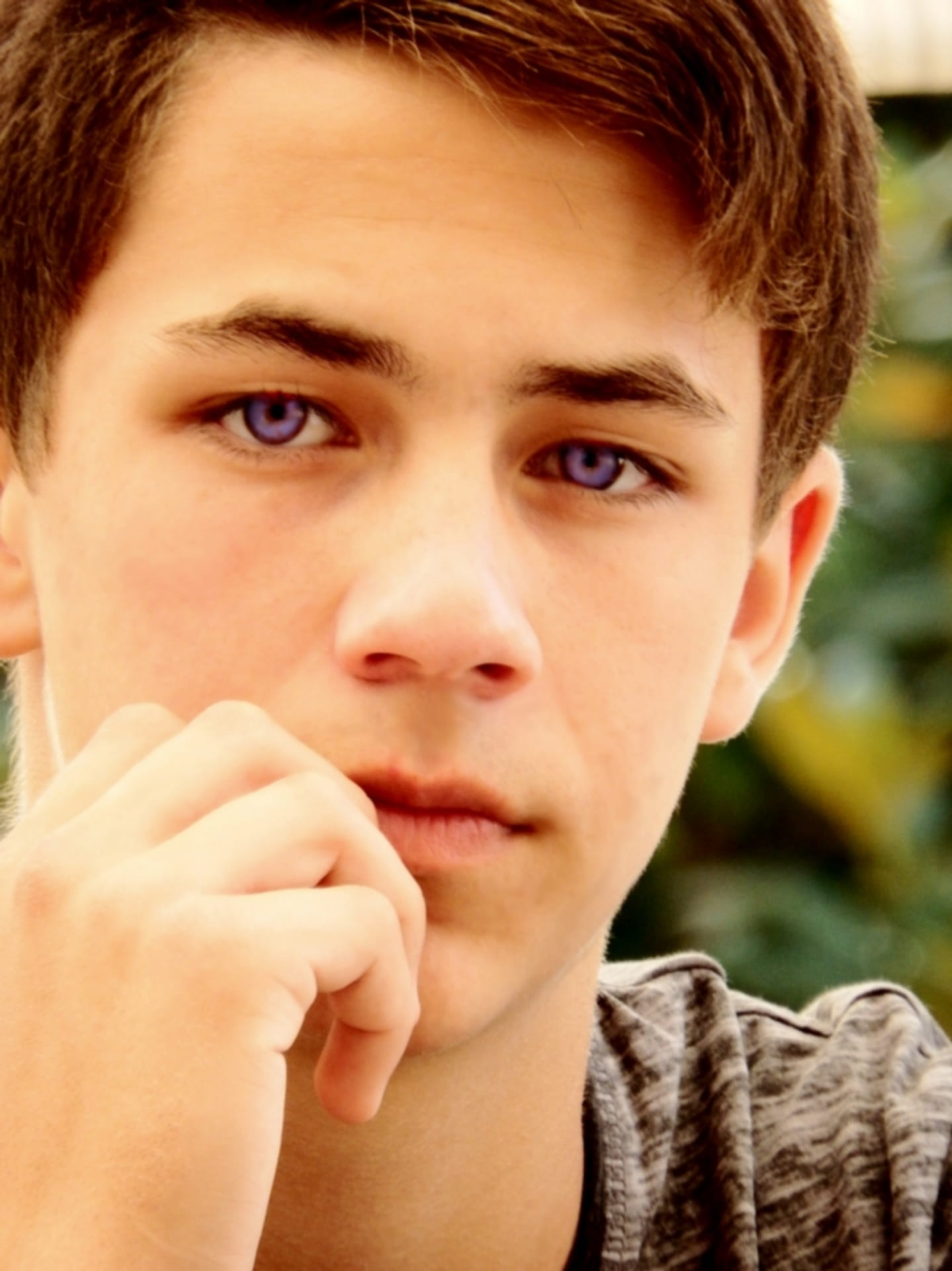 boy, youth, young people, shirt, emotion, teenage boys, child, men, human body part, face, europeans, boys, headshot, blue eye, gray, man, wait, looking at camera, Phone HD Wallpaper