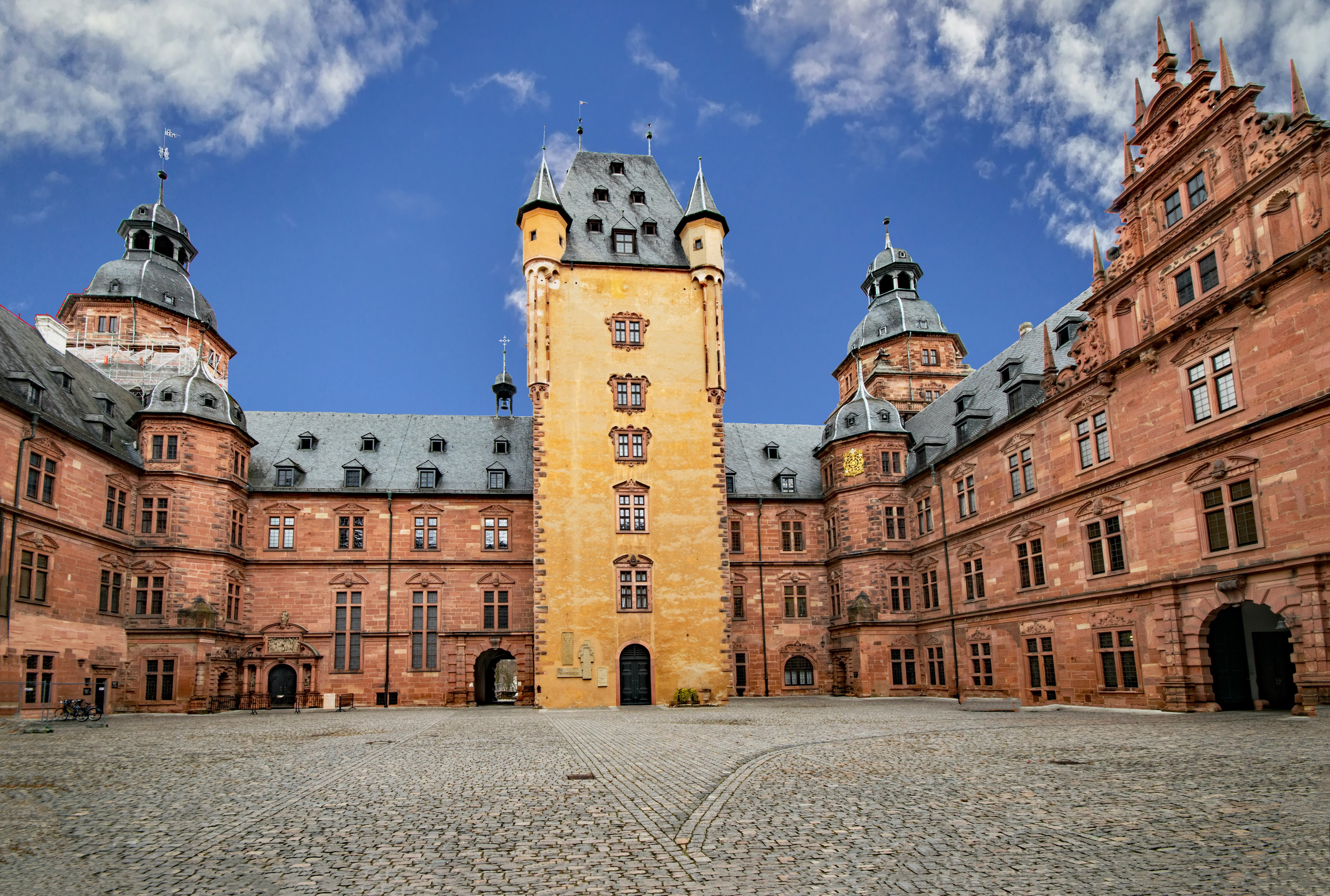 aschaffenburg, sky, germany, day, 5K, old town, closed johannisburg, built structure, old, city, architecture, building exterior, tower, building, outdoors, HD Wallpaper