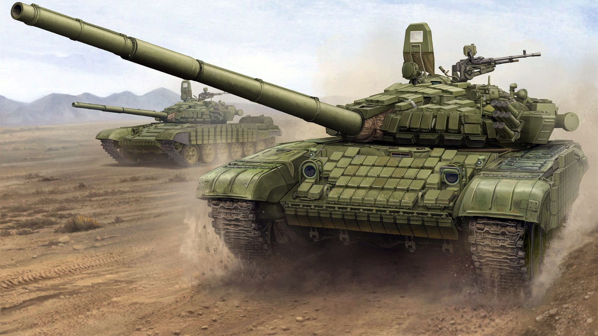 Uralvagonzavod, 1080P, Soviet main battle tank, the version with night sight TPN-3-49 " Crystal-PA", T-72B1, HD Wallpaper