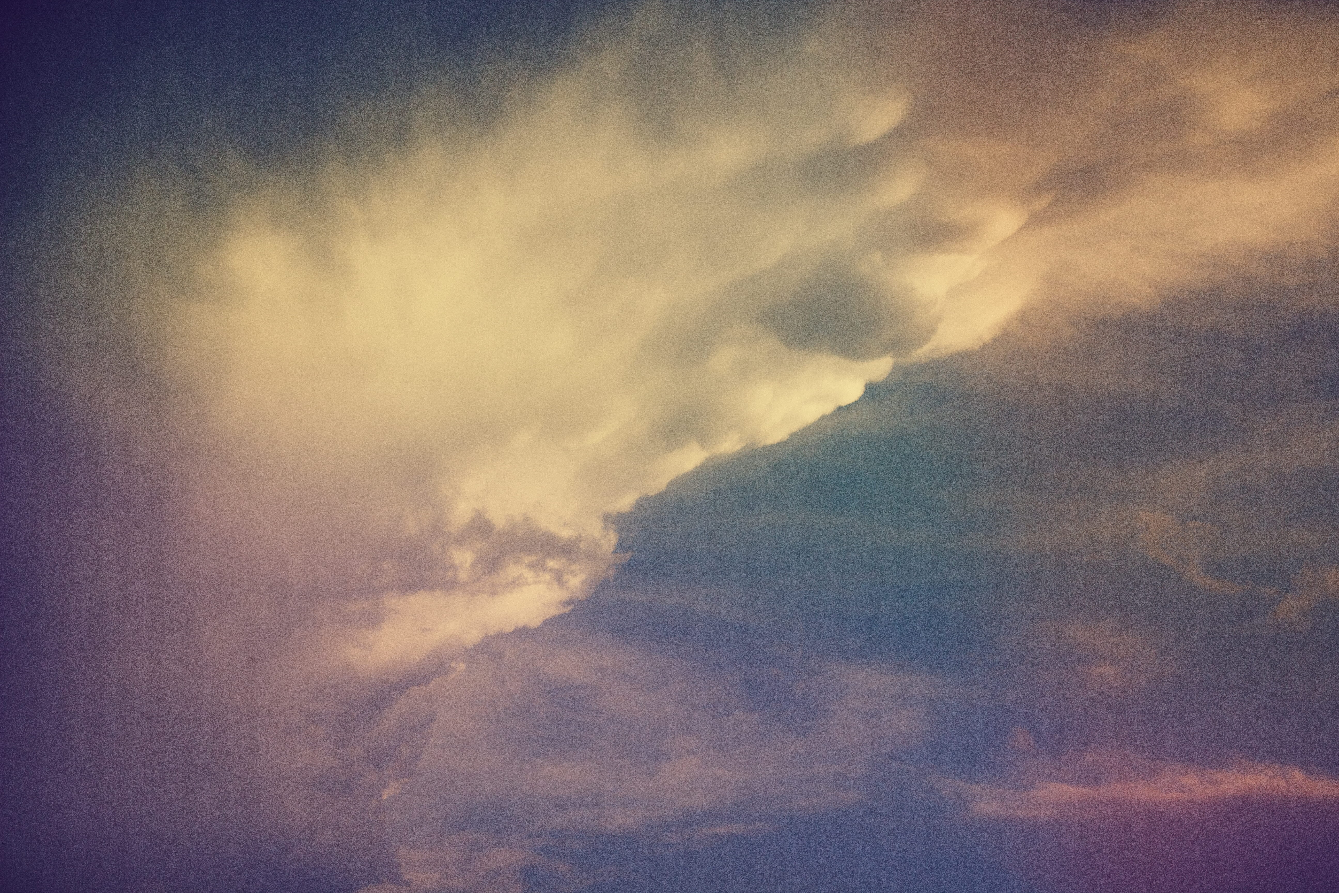cloud, tranquil scene, awe, sky, white, low angle view, storm, colors, blue, overcast, no people, majestic, beauty in nature, dramatic sky, 5K, cloudscape, HD Wallpaper