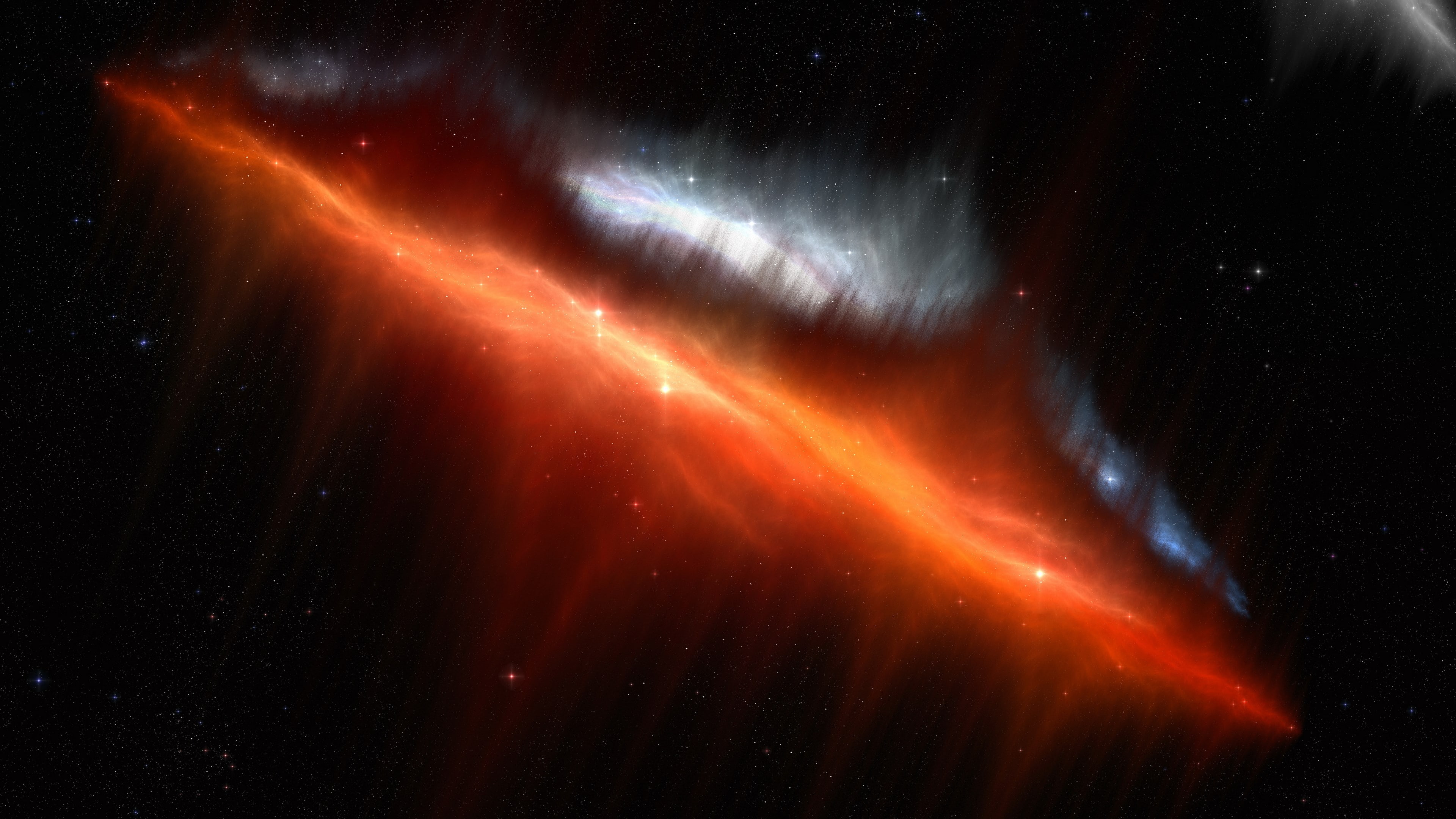 space exploration, wispy, 4K, satellite view, planet - space, beauty in nature, red, sky, space, no people, nature, night, luminosity, outdoors, galaxy, HD Wallpaper