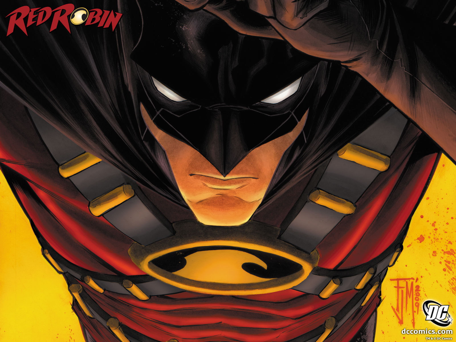 robin, illustration, batman, red, cartoon/comic, 720P, hd, HD Wallpaper