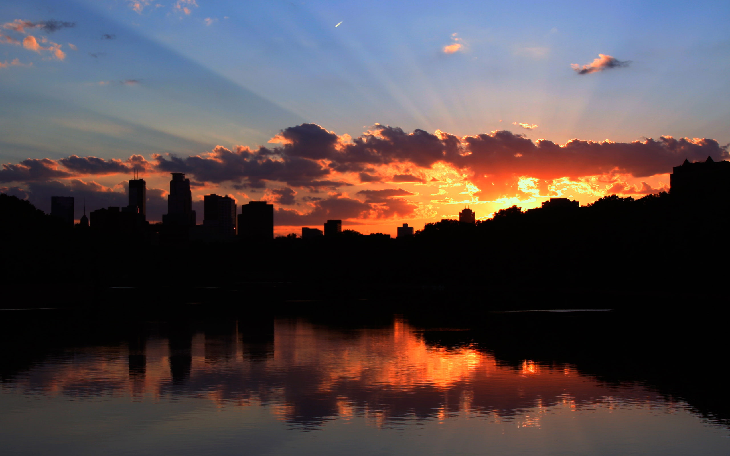 sunset, minneapolis, 2K, HD Wallpaper
