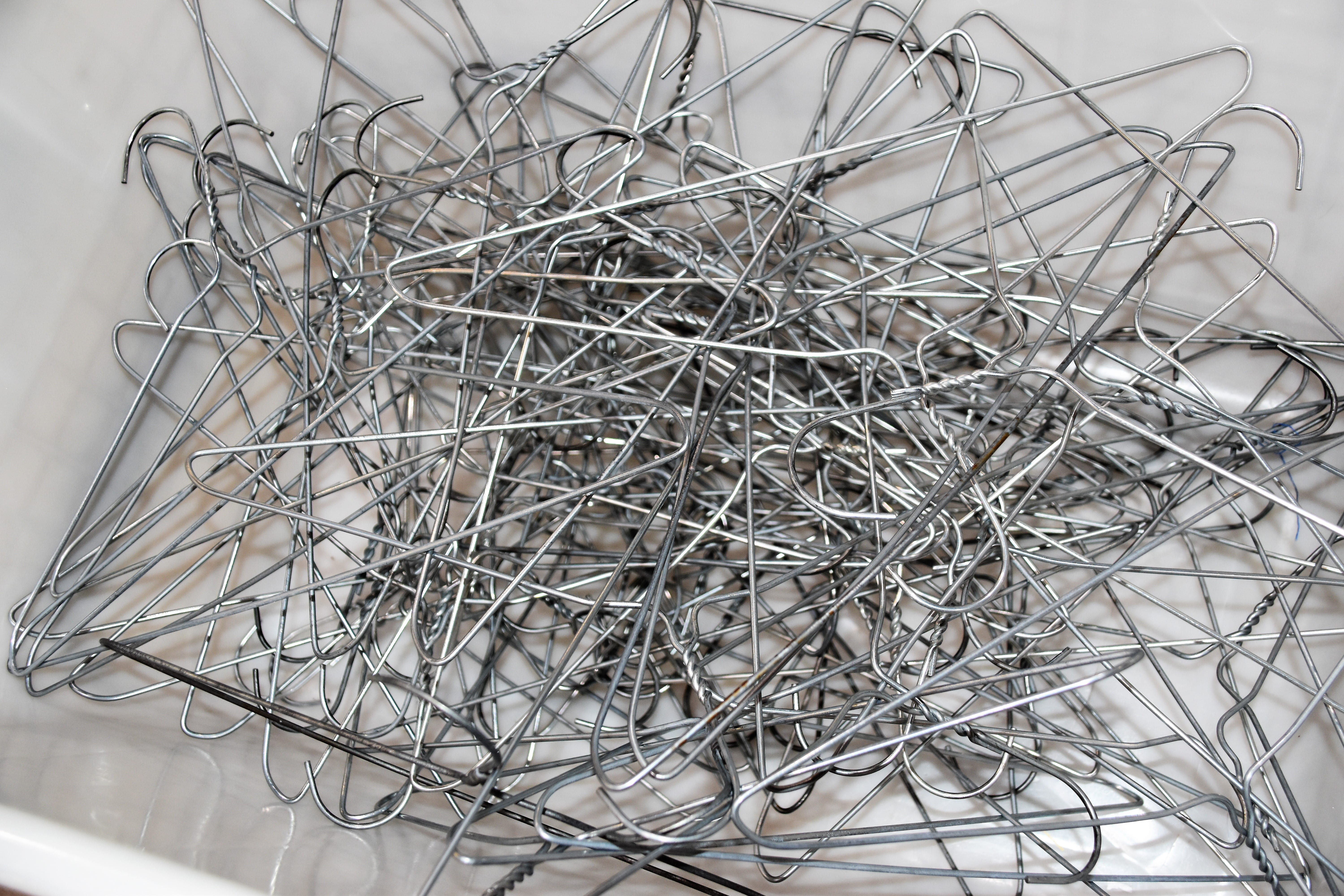 chaos, connection, indoors, flooring, hangers, laundry, large group of objects, pattern, office, complexity, abundance, 5K, office supply, close-up, selective focus, HD Wallpaper