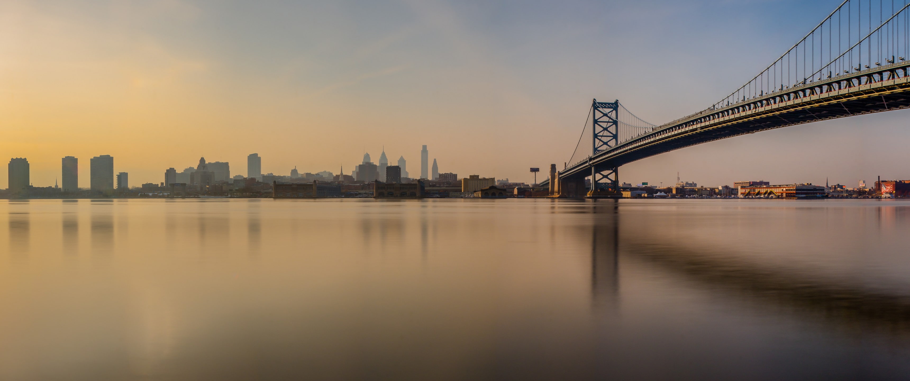 bay, cityscape, reflection, water, outdoors, city, bridge - man made structure, architecture, office building exterior, bridge, travel destinations, transportation, HD Wallpaper