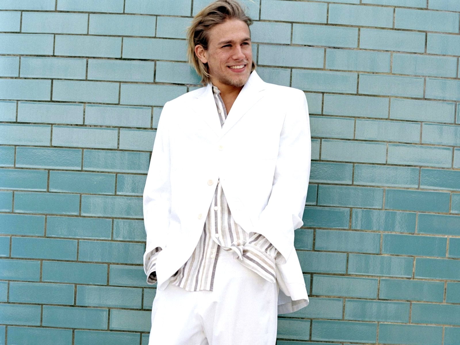 jacket, positive Emotion, cheerful, standing, young Adult, blonde, beauty, men, front View, brick, bright, lab Coat, professional Occupation, male Beauty, HD Wallpaper