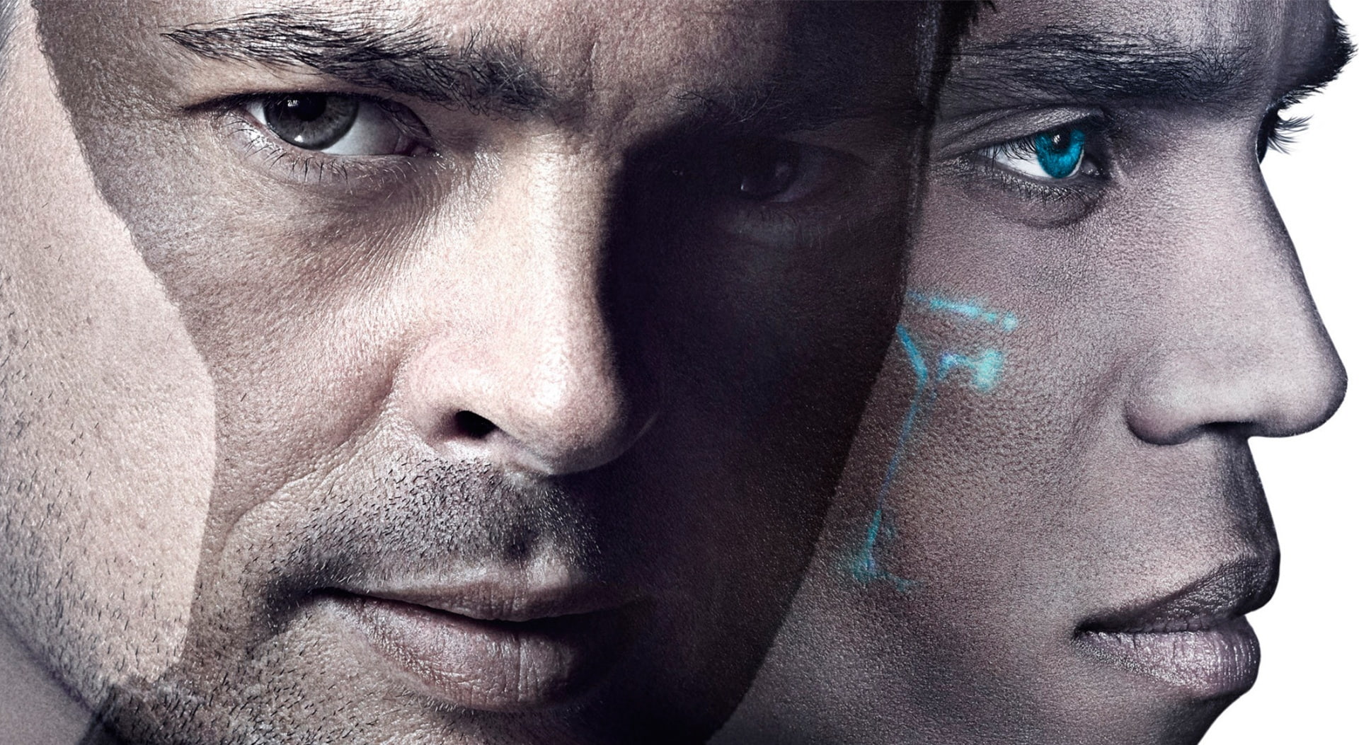 Michael Ealy, Police, men, human body part, Karl Urban, serious, body part, Movie, tv series, almost, human face, 1080P, Cyberpunk, front view, adult, HD Wallpaper