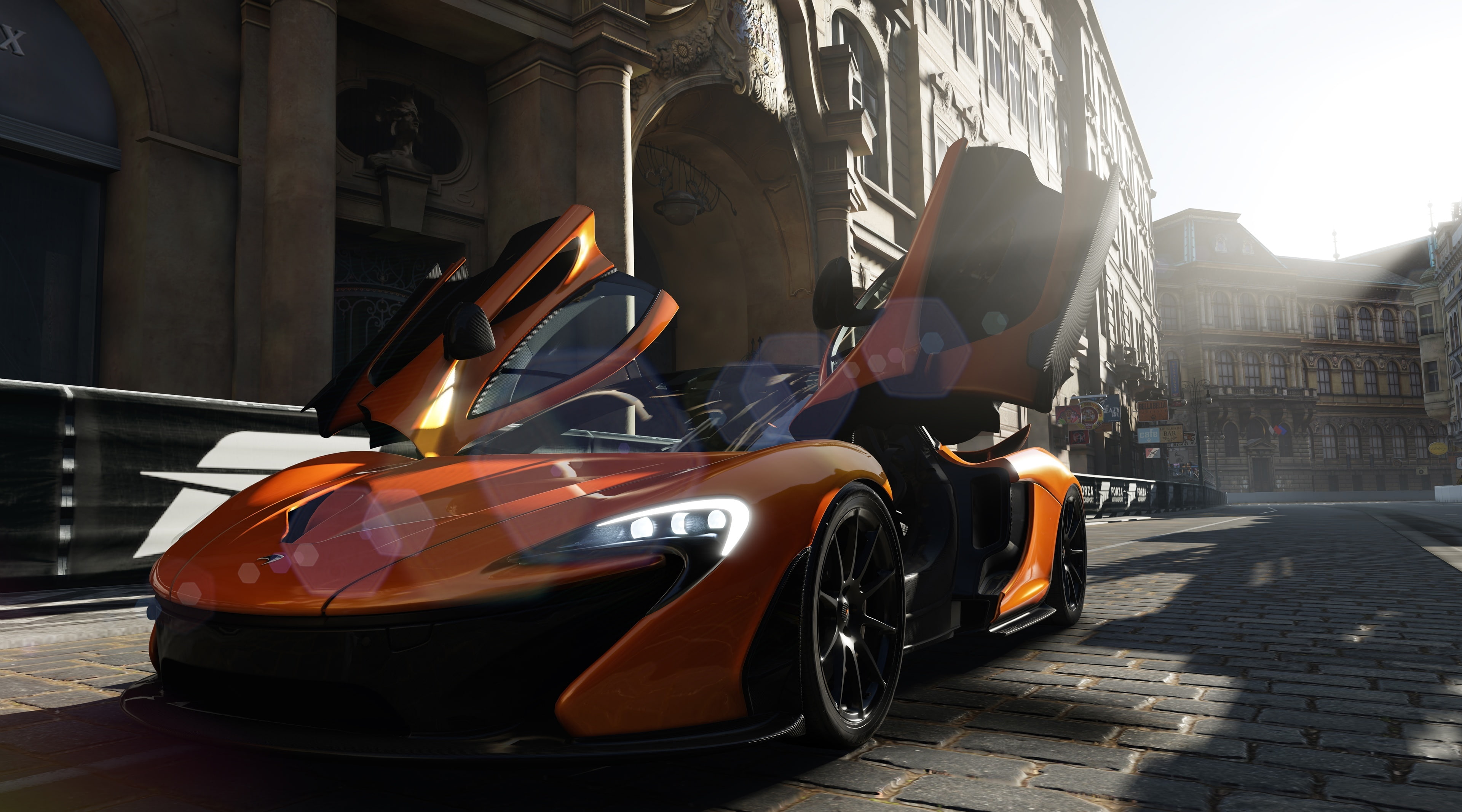 architecture, transportation, mode of transportation, built structure, scooter, forza, xbox one, land vehicle, city, building exterior, motorsport, one person, HD Wallpaper