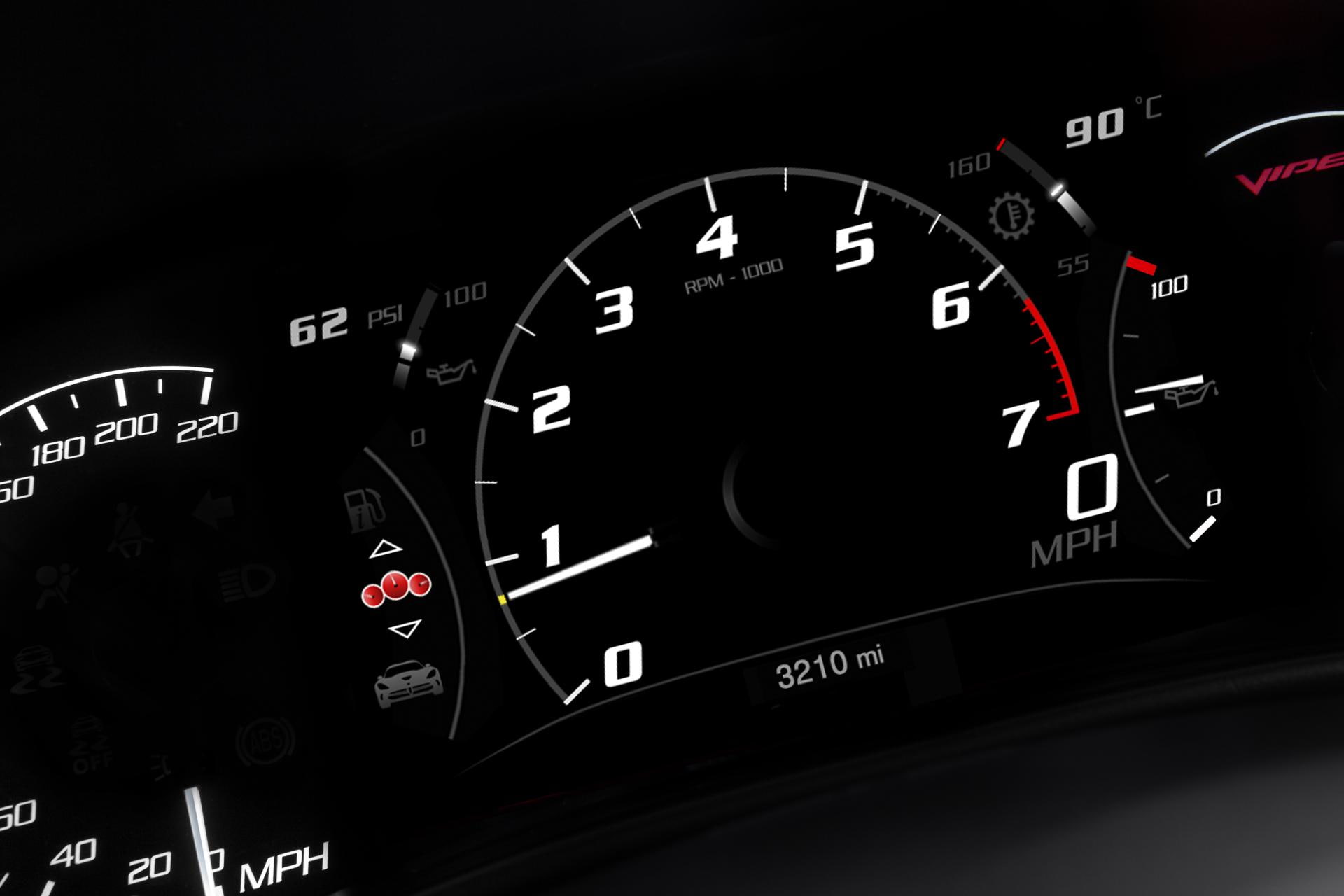 car, sport, viper, no people, accuracy, acr, meter - instrument of measurement, speed, coupe, dodge, land vehicle, transportation, black background, control panel, HD Wallpaper