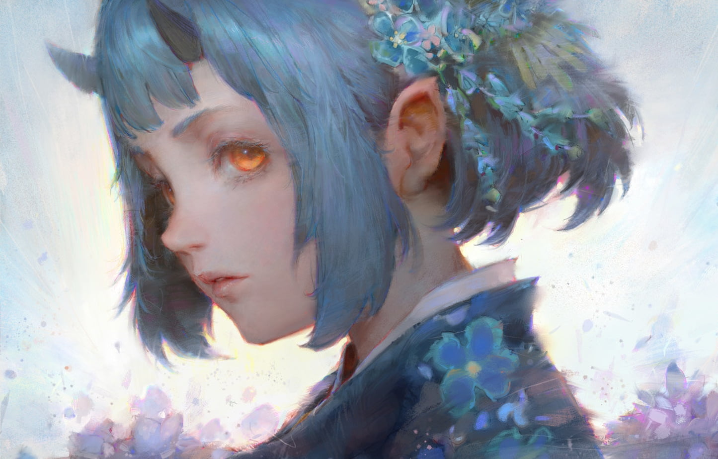 nature, krenz cushart, looking away, outdoors, hairstyle, adult, headshot, beauty, luminos, young adult, looking, girl, demon, hair, portrait, beautiful people, HD Wallpaper