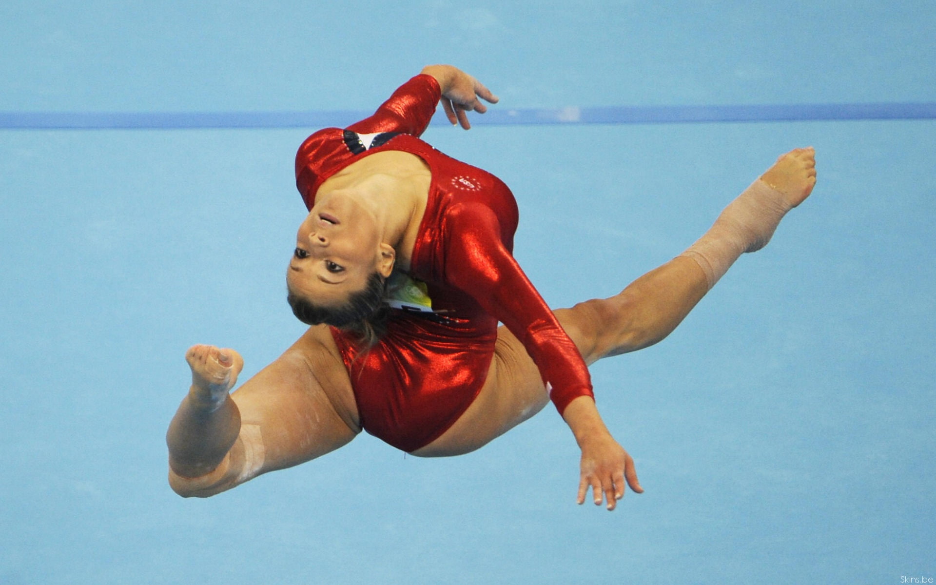 1080P, gratie, frumusete, sports, hd, gymnastics, si, grace, beautiful, art, red, HD Wallpaper