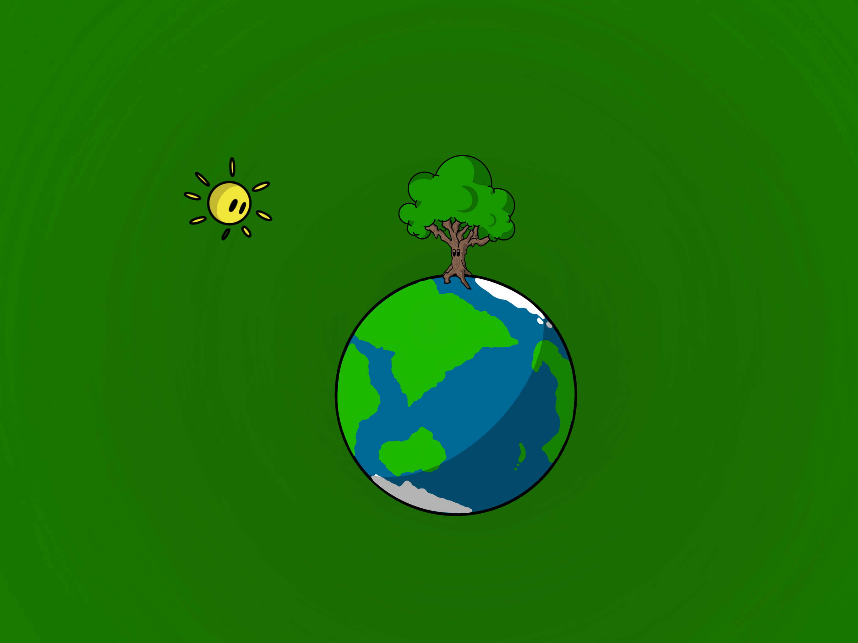 2K, tree bark, green facade, planet, Sweetie Belle, sun rays, HD Wallpaper