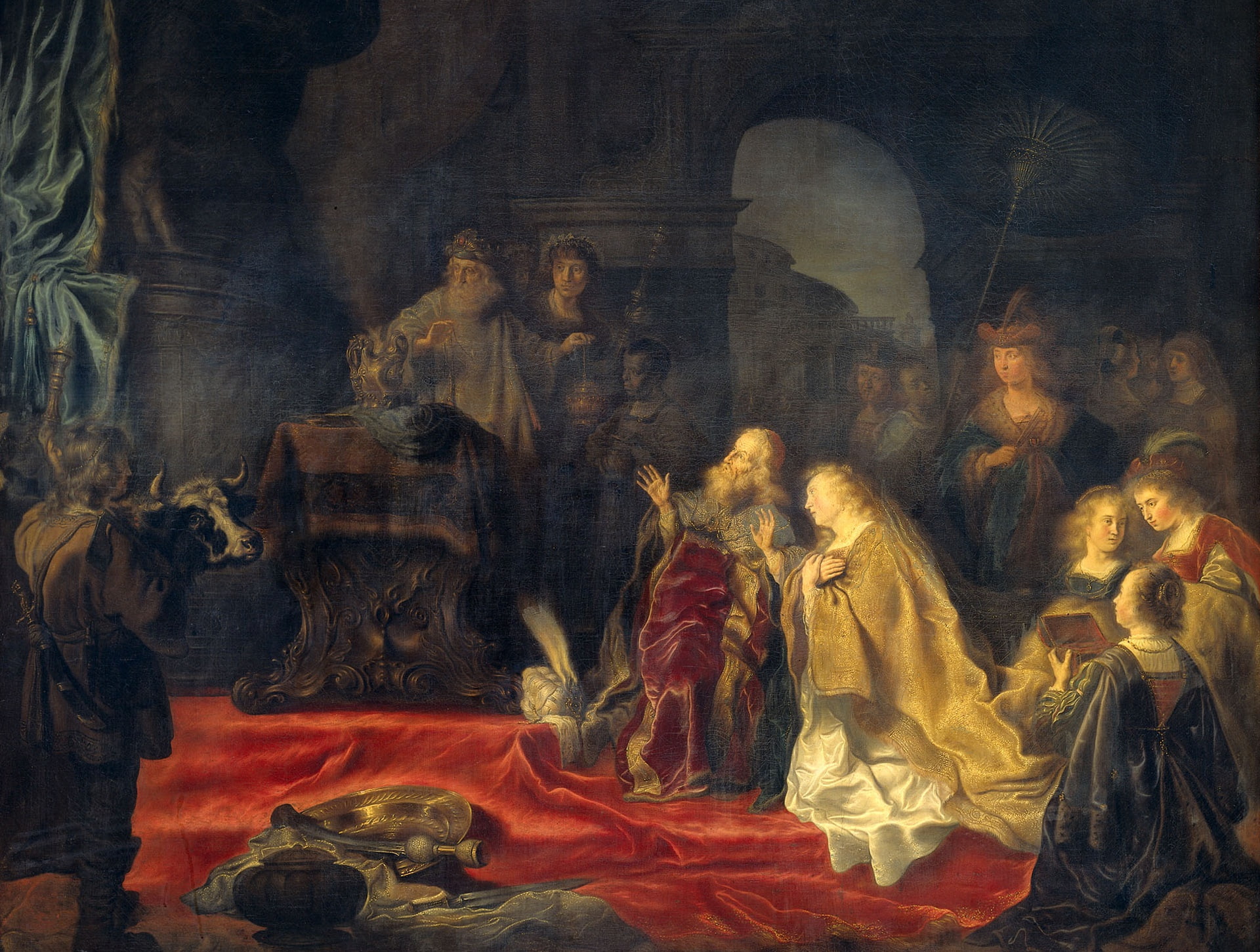 1080P, picture, Idolatry Of King Solomon, myth, oil, Salomon Koninck, HD Wallpaper