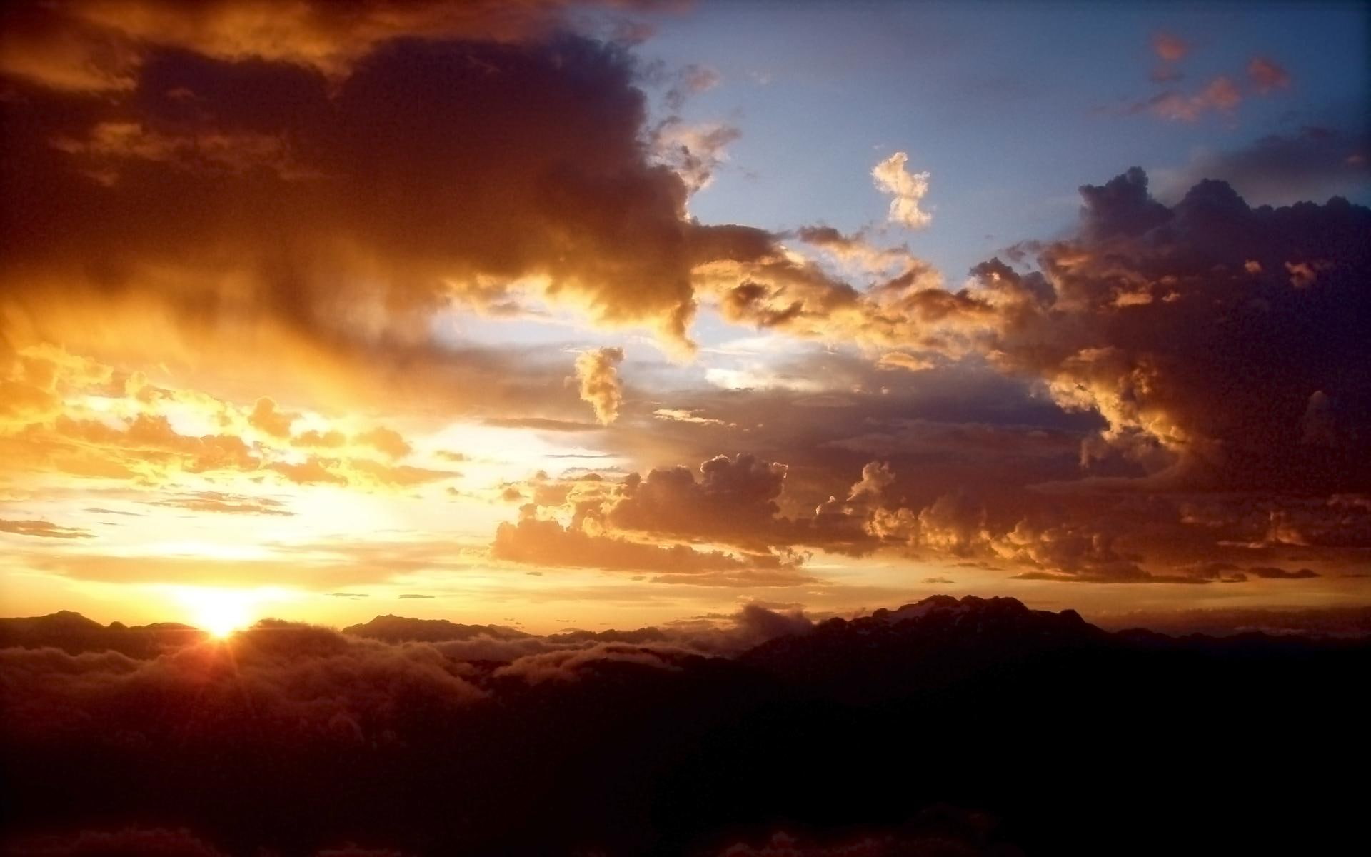 whistler, nature, 3d and abstract, sunset, illustration, clouds, mountains, 1080P, storm, HD Wallpaper