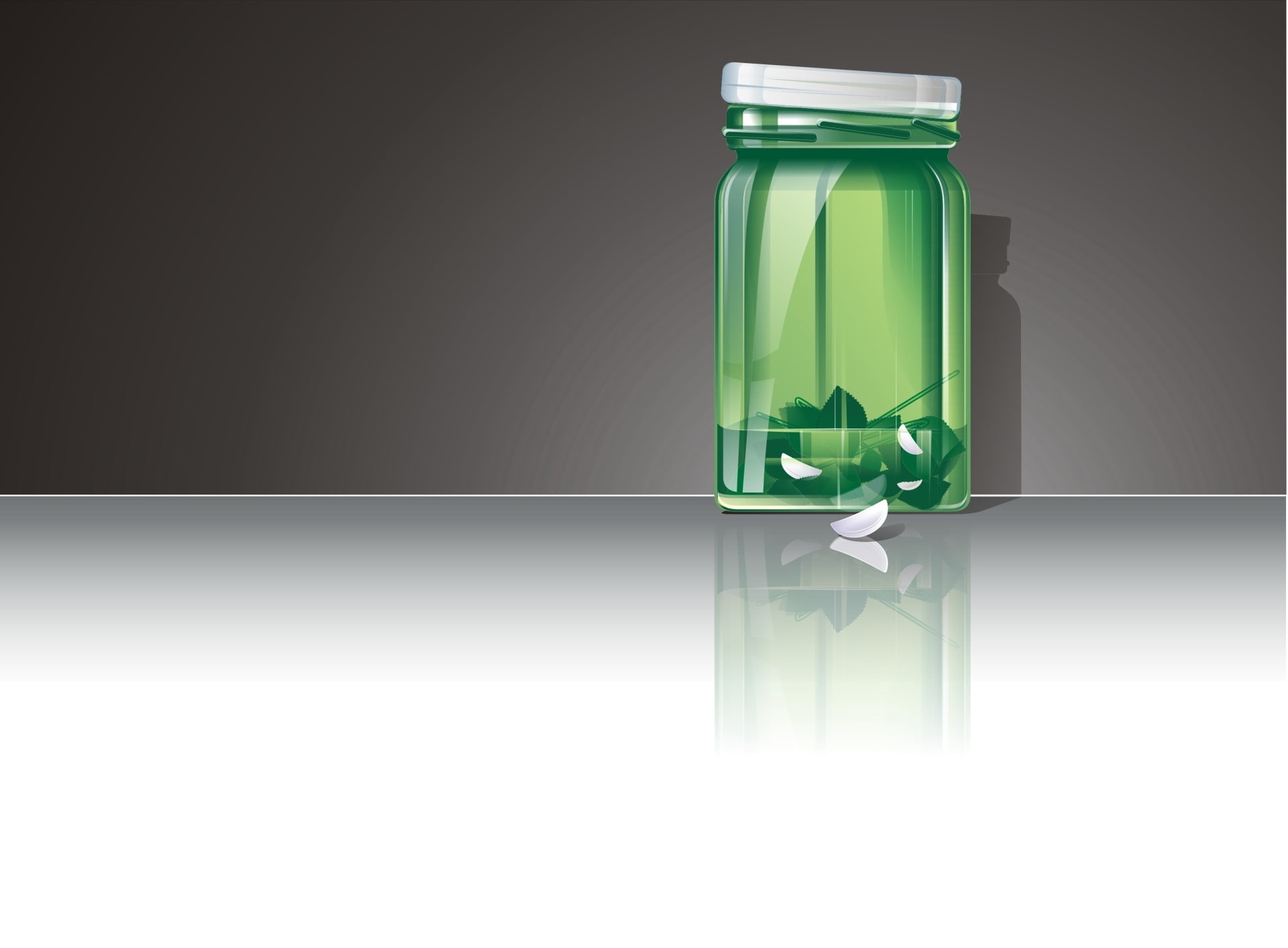 still life, studio shot, container, Green, bottle, Aero, glass, Vector Art, transparent, jar, table, environmental conservation, reflection, nature, single object, HD Wallpaper
