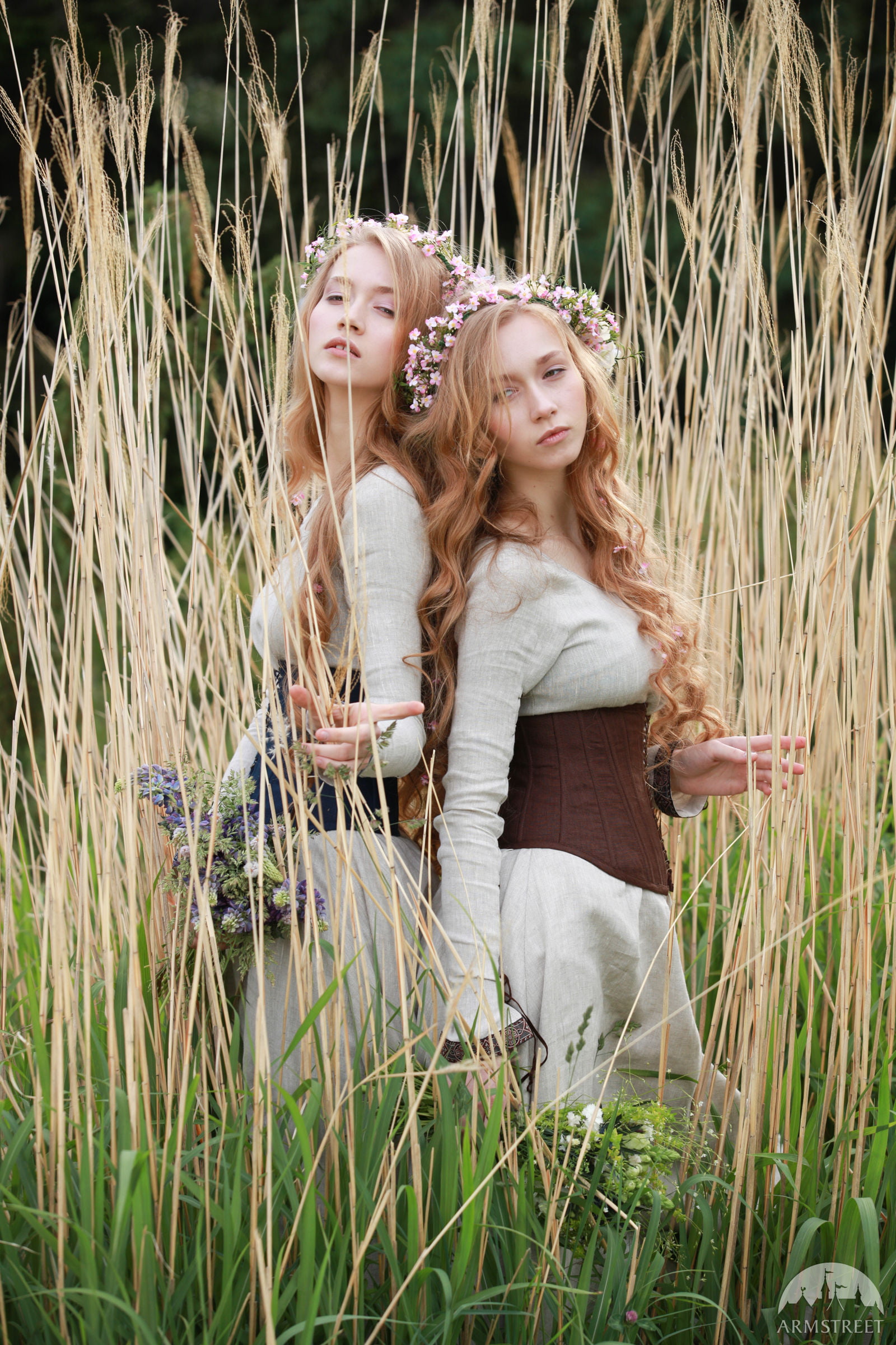 outdoors, togetherness, hair, women, flowers, sister, long skirt, hairstyle, child, nature, childhood, grass, family, girls, portrait display, portrait, Phone HD Wallpaper