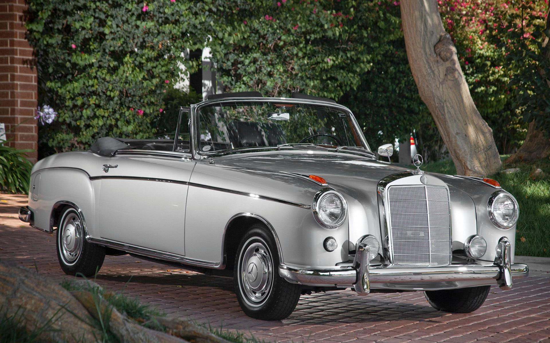 silver, classic, 1080P, benz, mercedes-benz, 1920x1200, mercedes, convertible, mercedes-benz 220, cars, HD Wallpaper