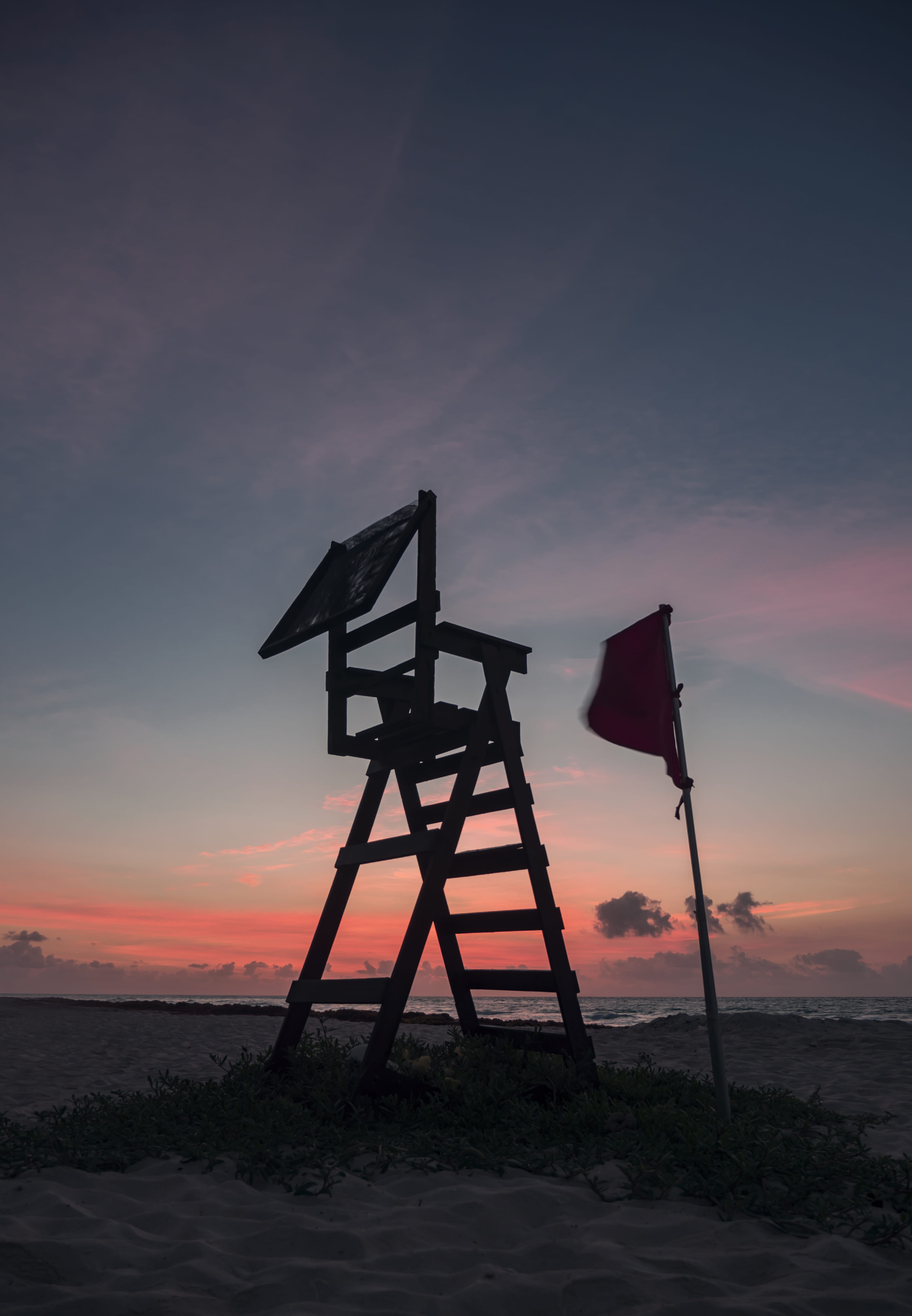 water, sky, playa del carmen, mexico, 5K, sea, no people, outdoors, security, idyllic, nature, tranquility, ocean, orange, sillouette, beach, sunset, orange color, Phone HD Wallpaper