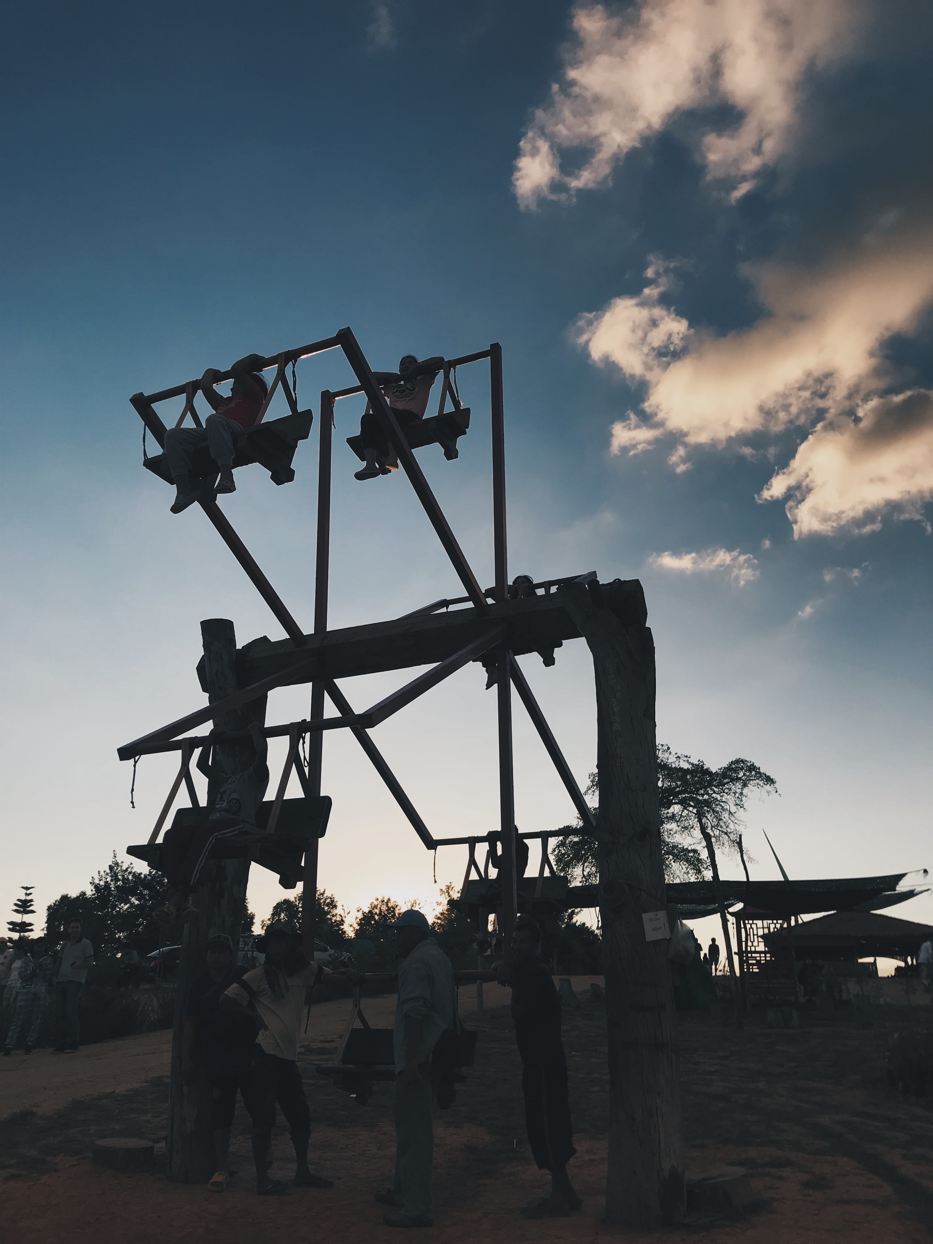 industrial, architecture, thailand, red, crane, sillouette, sunrise, beautiful, ship, evening, nature, sky, built structure, group, 4K, day, water, sun, Phone HD Wallpaper
