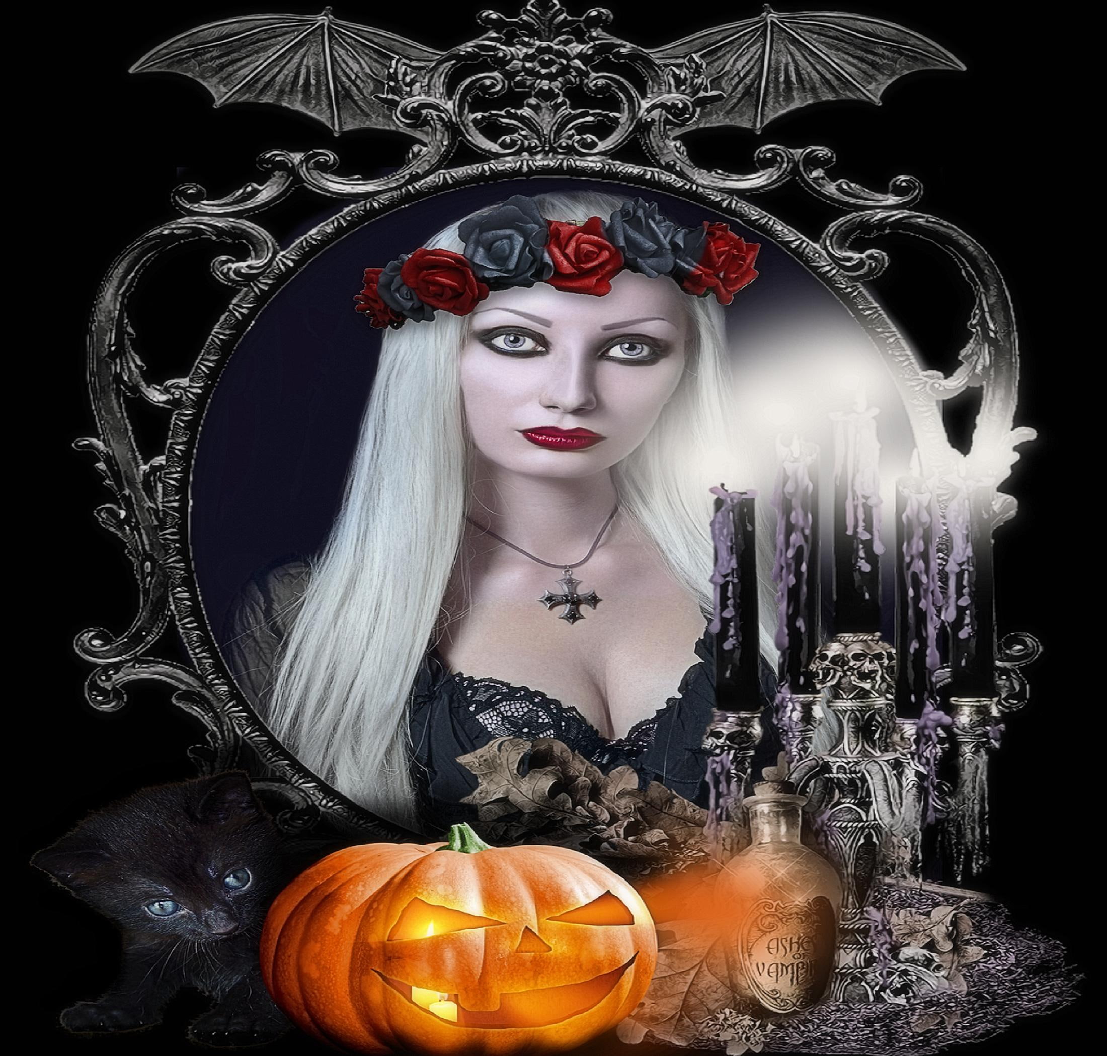 weird-things-people-wear, 1080P, frame, halloween, halloween-queen, creative-pre--made, photomanipulation, model-female, queen, HD Wallpaper