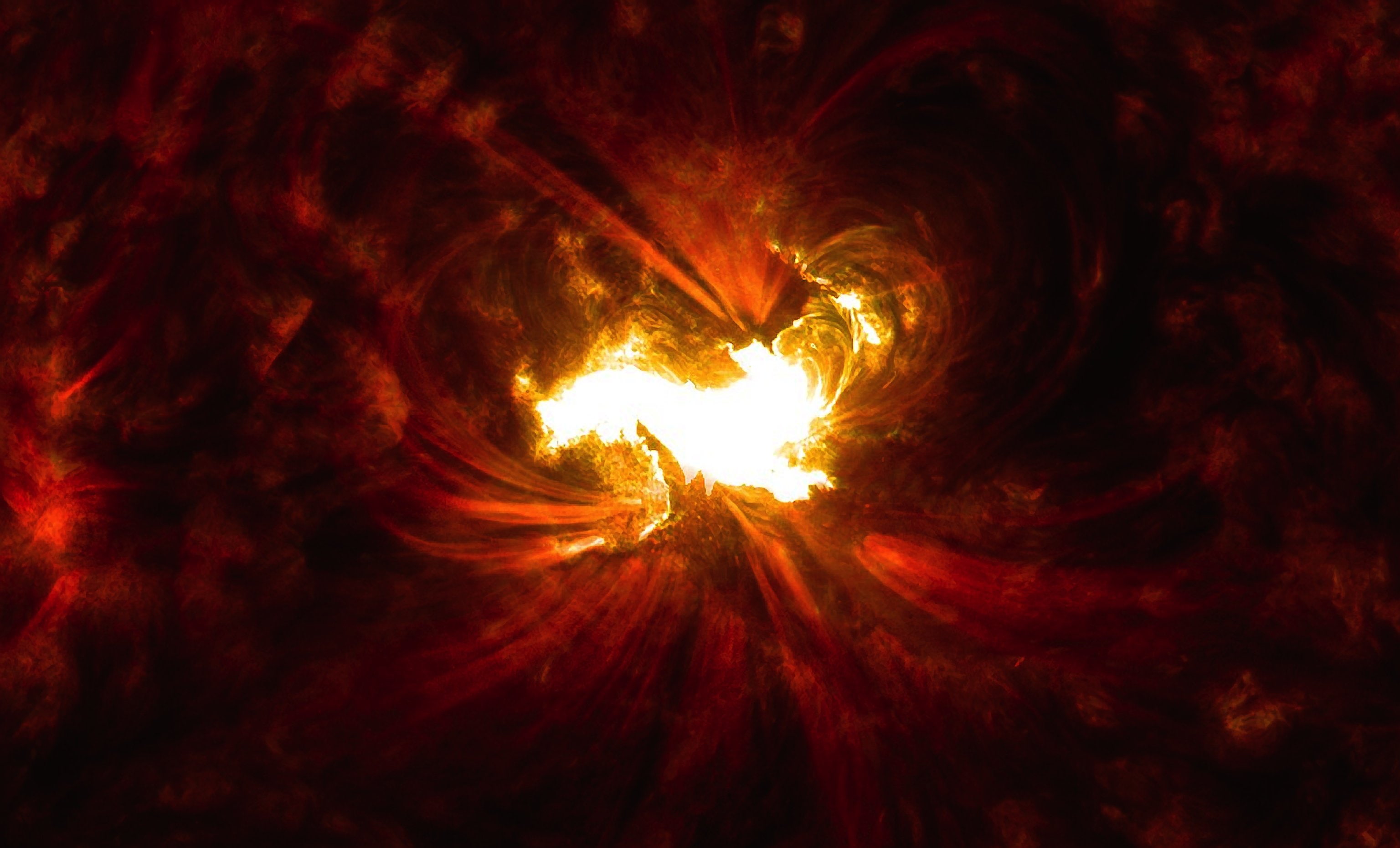 sun, psychedelic, space, fire, 2K, star, flare, storm, solar, HD Wallpaper