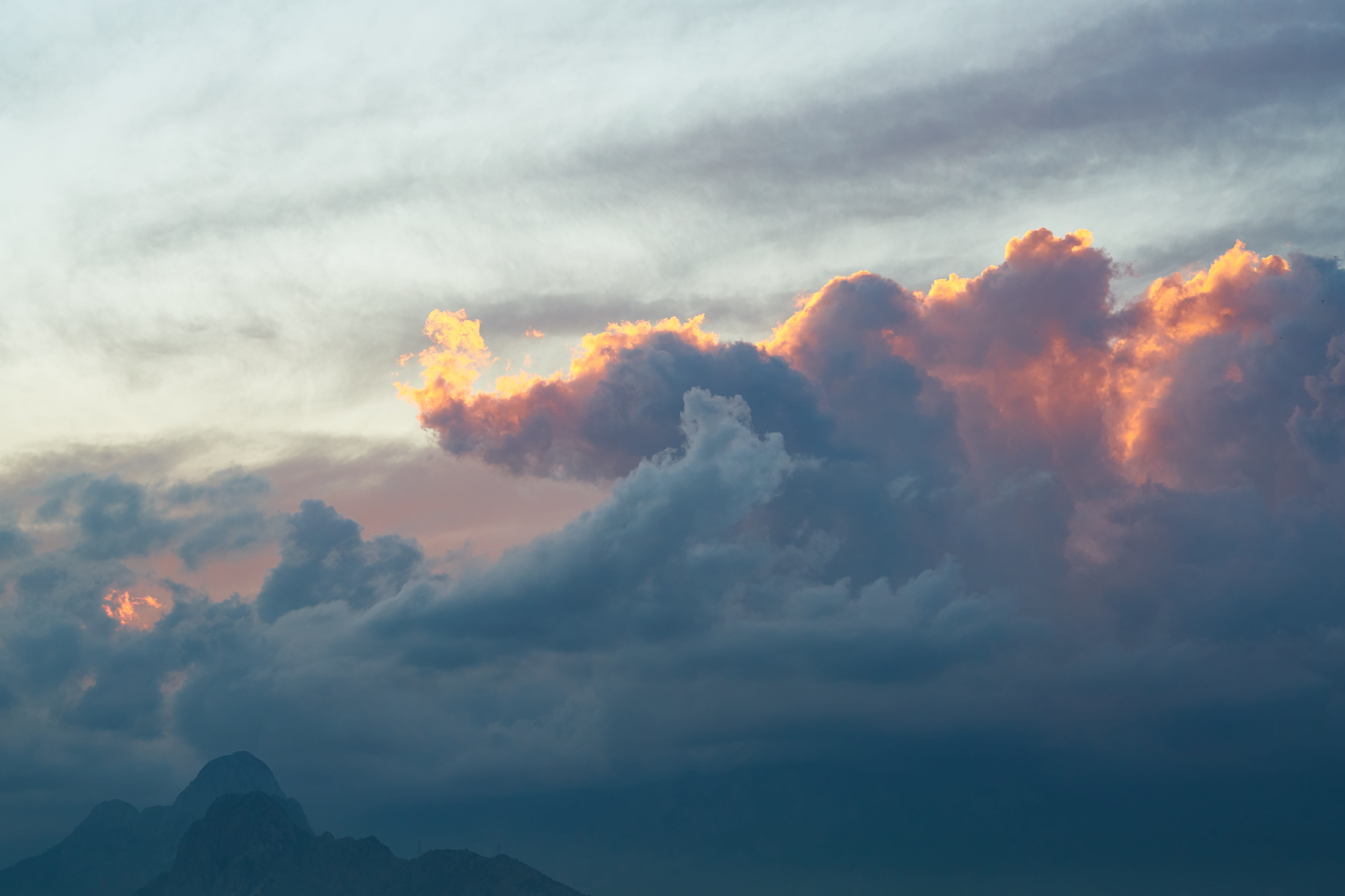 tranquility, atmospheric, no people, background, scenics - nature, atmosphere, dramatic, day, solar, cloud - sky, storm, orange color, natural, non-urban scene, HD Wallpaper