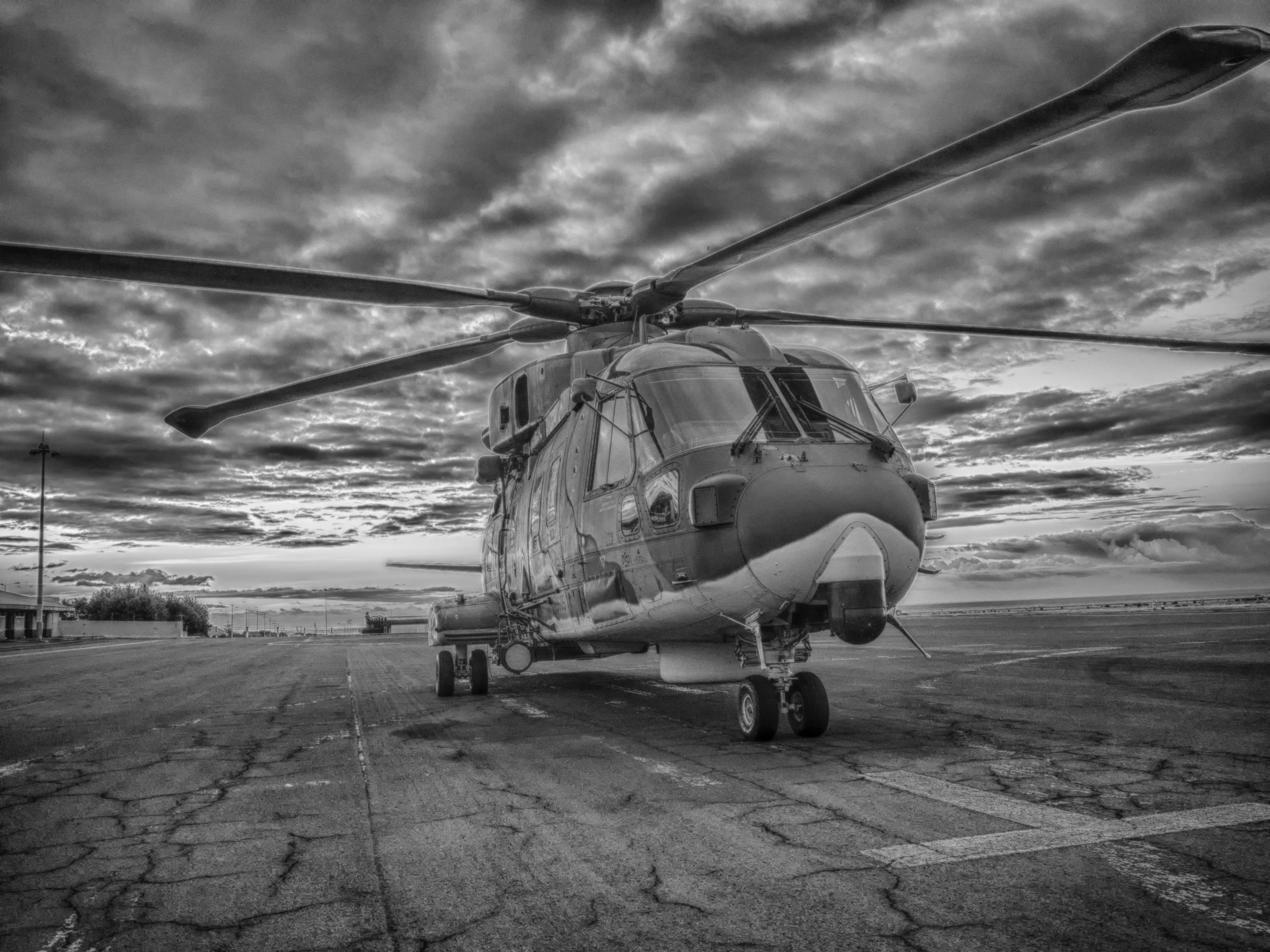 military, army, air vehicle, aviation, airport runway, propeller, mode of transportation, nature, monochrome, 5K, aeronautics, no people, travel, sky, HD Wallpaper