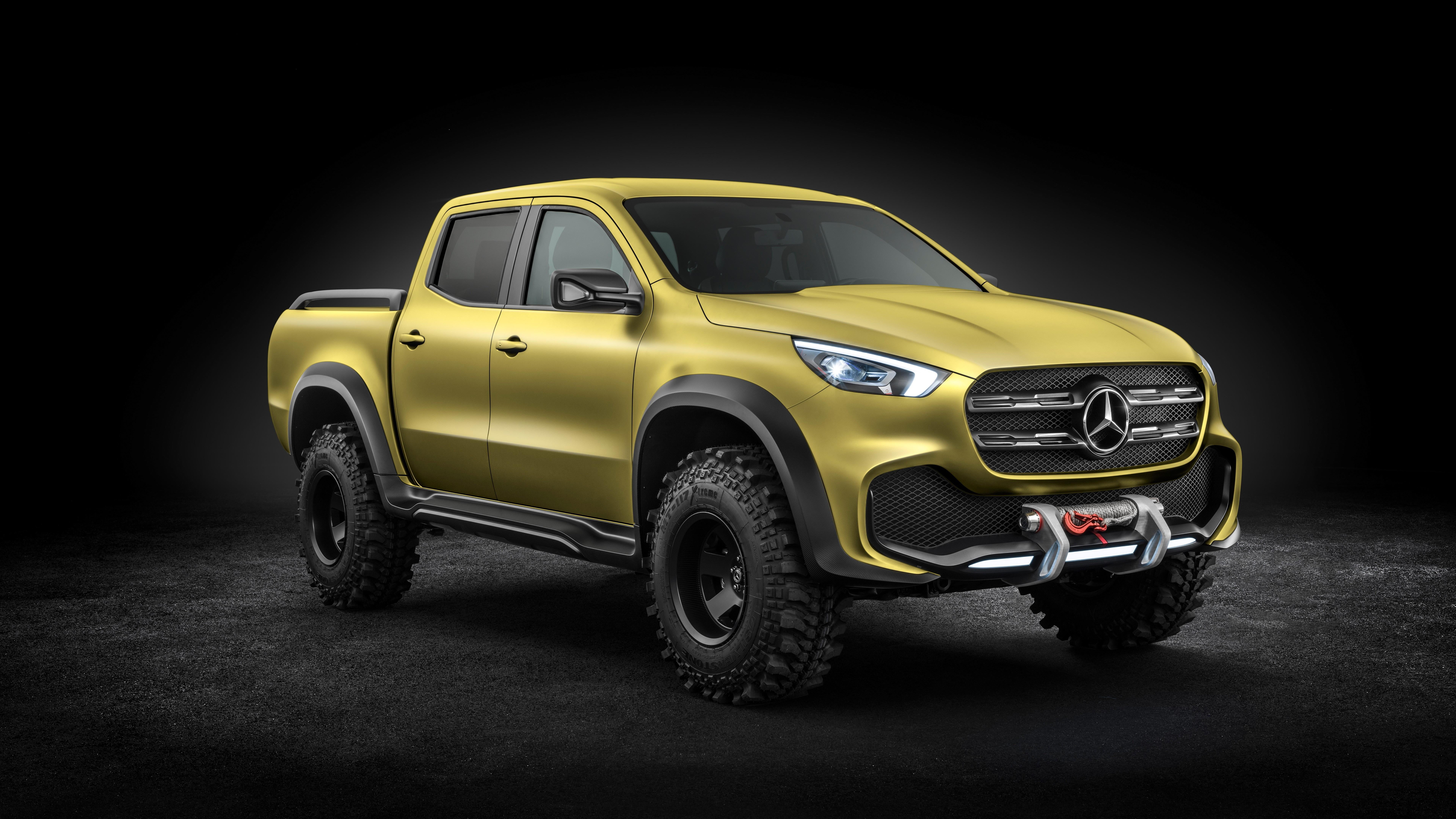 toy car, toy, mercedes benz x class, vintage car, black background, mode of transportation, no people, truck, transportation, wheel, 8K, indoors, side view, HD Wallpaper
