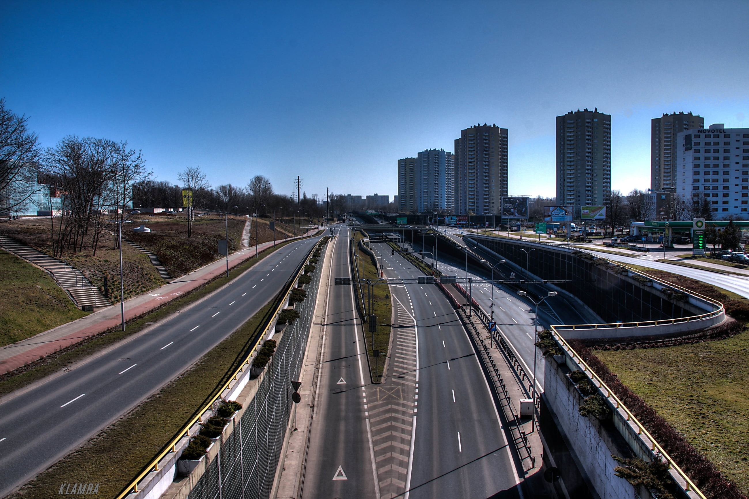 Poland, urban, architecture, street, 2K, Katowice, empty, COVID-19, city, HD Wallpaper