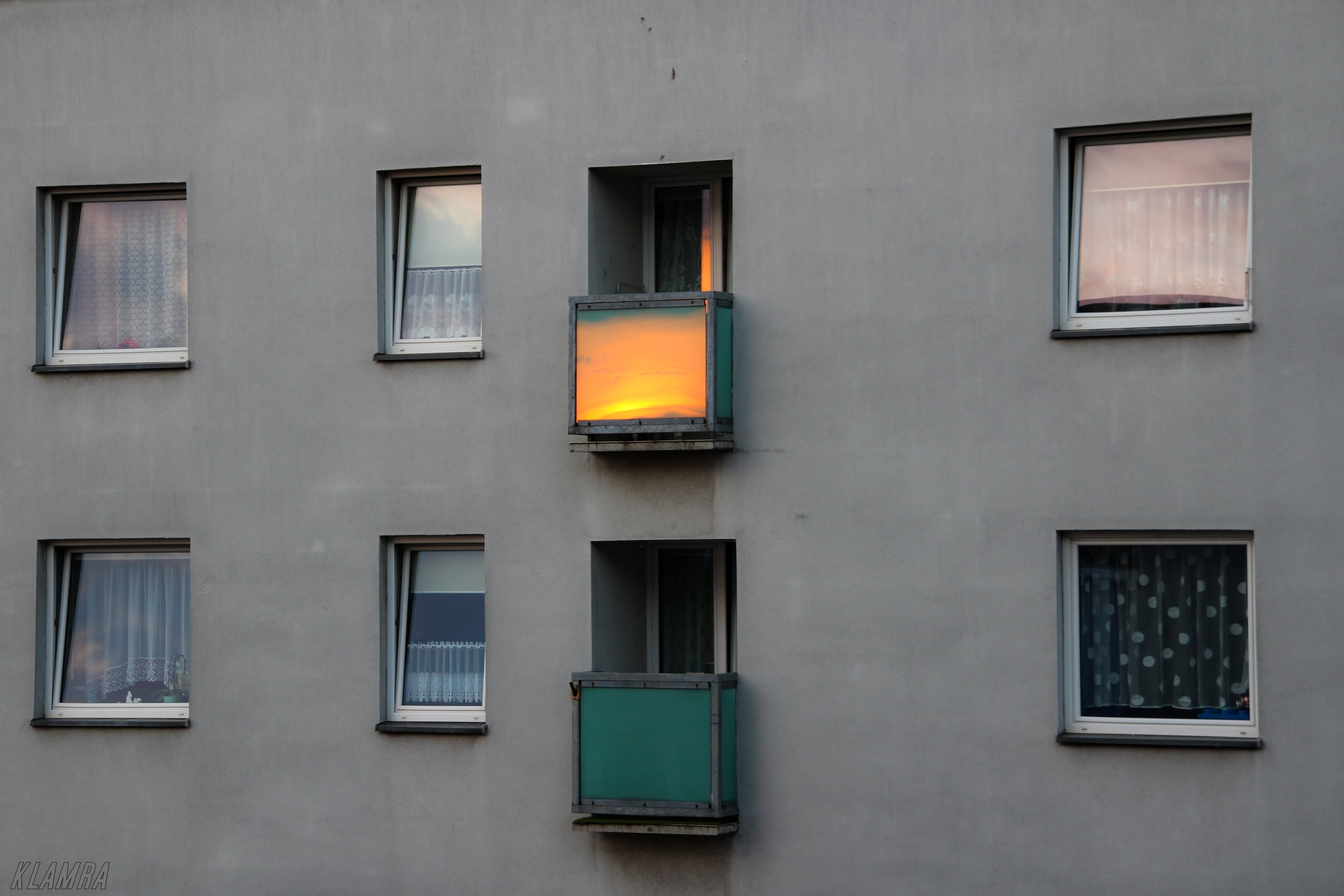 sunrise, Katowice, Poland, balcony, apartment, 2K, city, HD Wallpaper